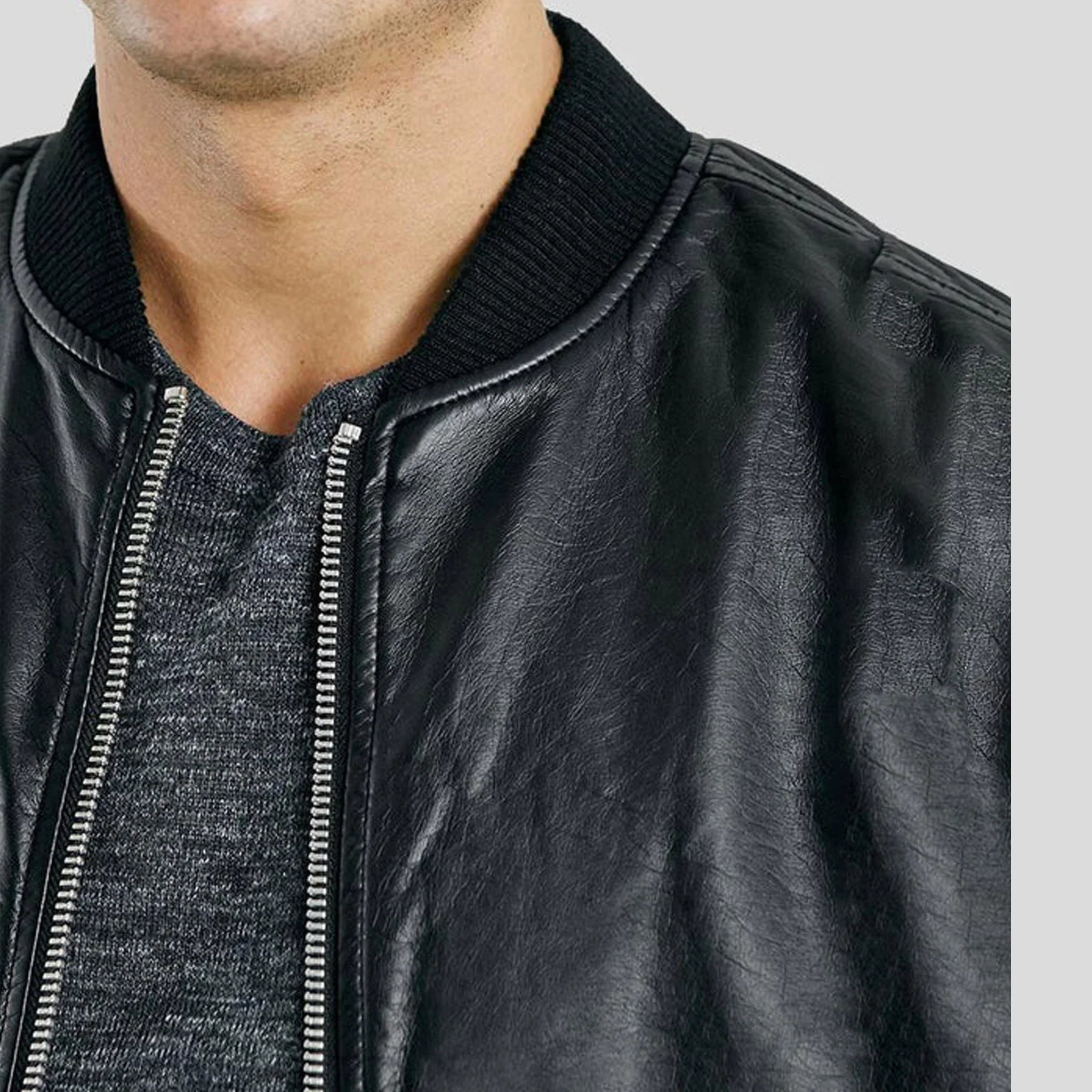 Baylee Black Bomber Leather Jacket - leathergang.com