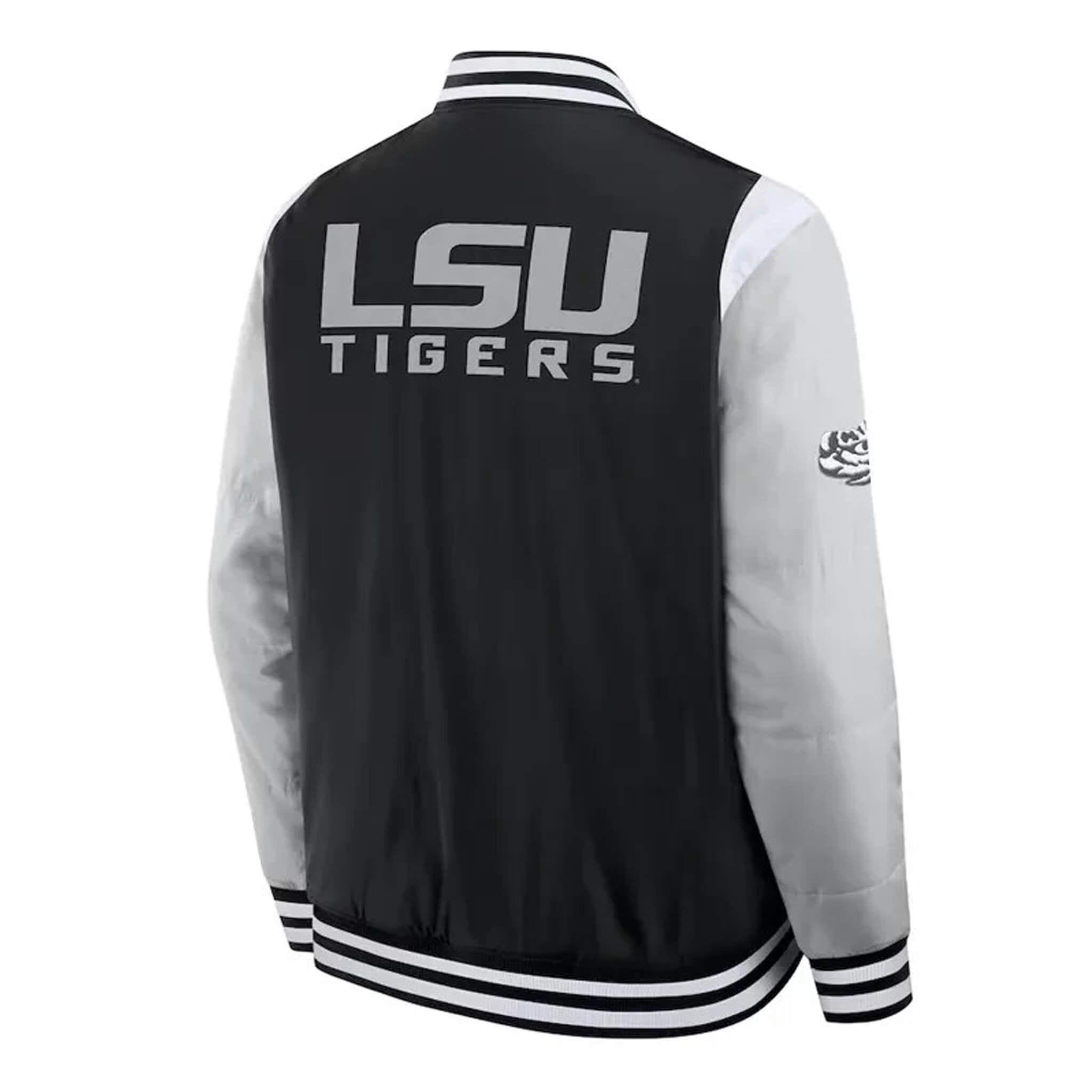 Letterman Elements Elite LSU Tigers Black & Grey Varsity Jacket