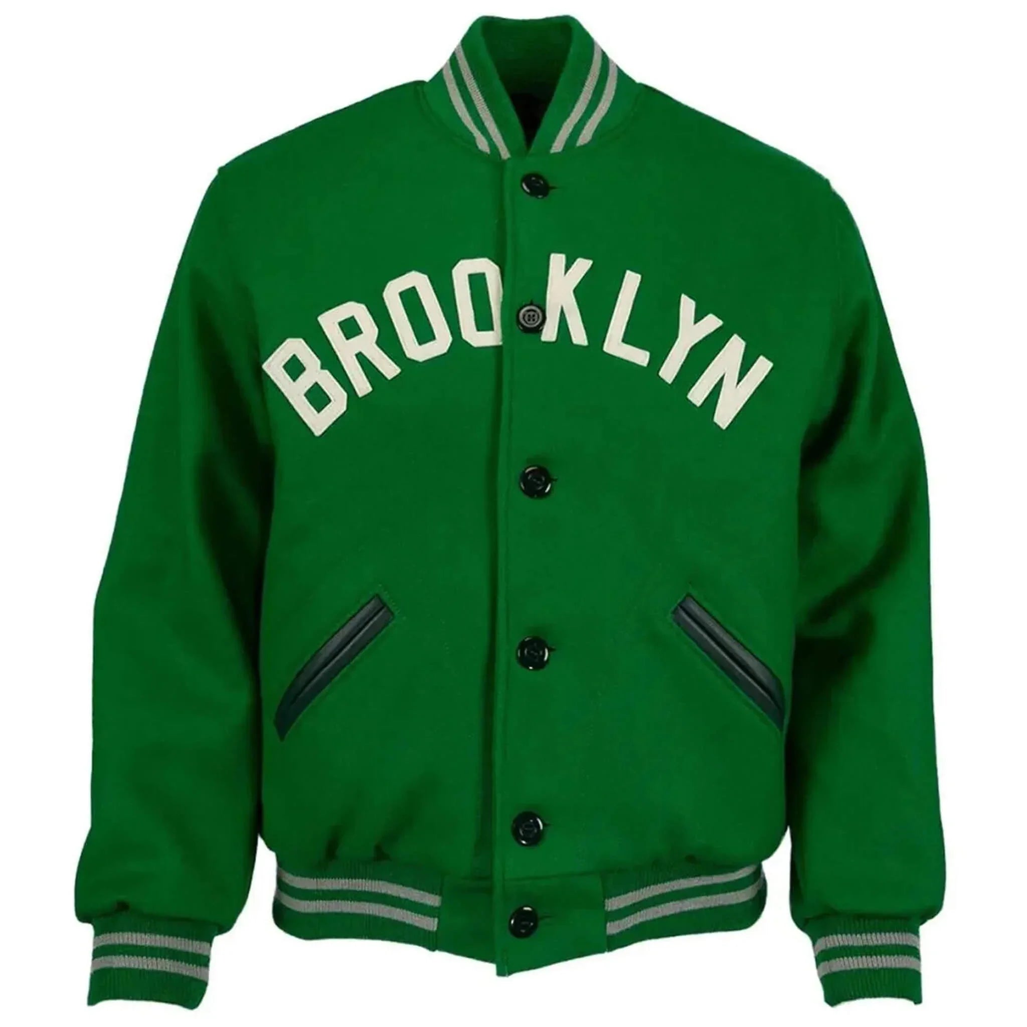 1937 Brooklyn Dodgers Green All Wool Varsity Jacket - leathergang.com