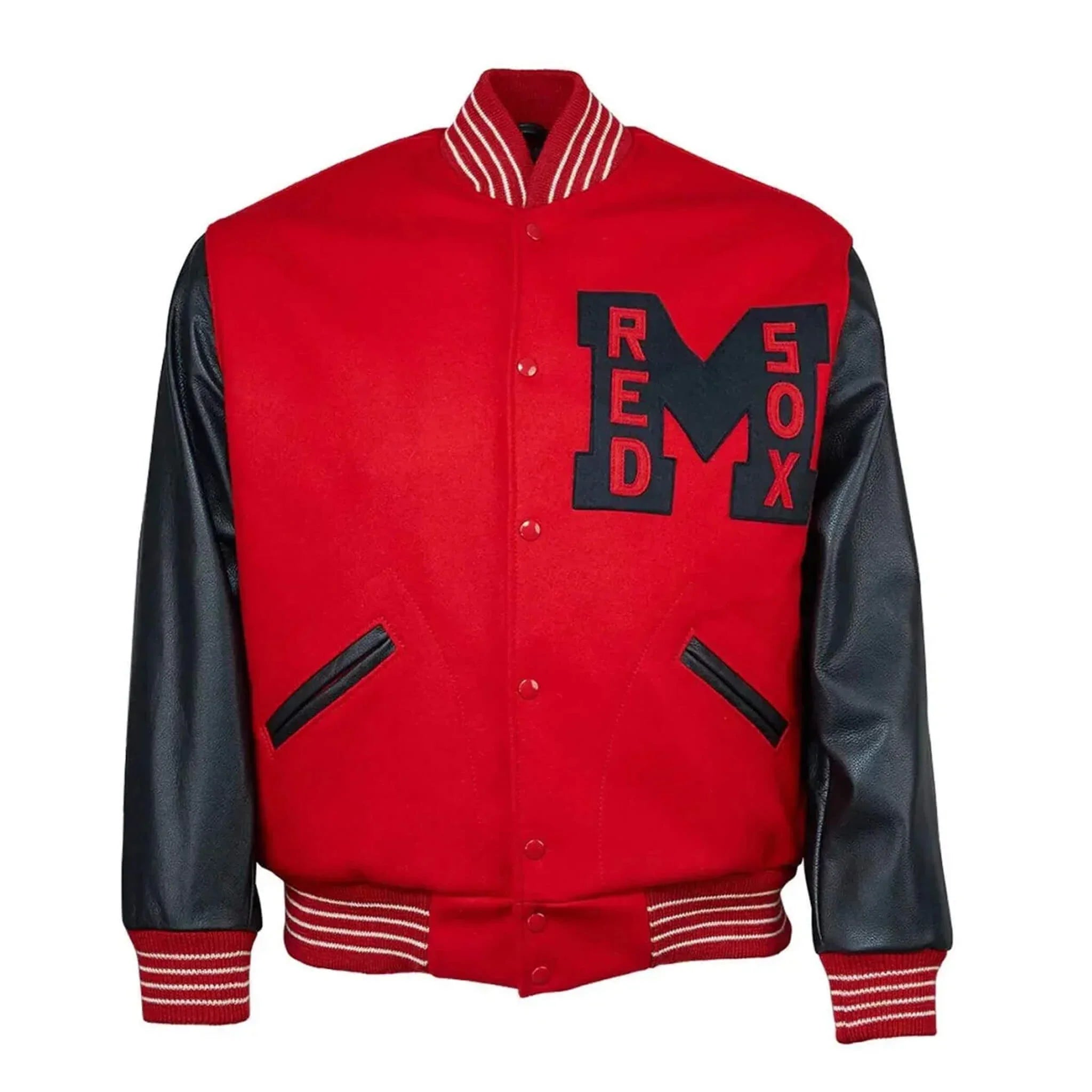 1945 Memphis Red Sox Red & Black Letterman Varsity Jacket - leathergang.com
