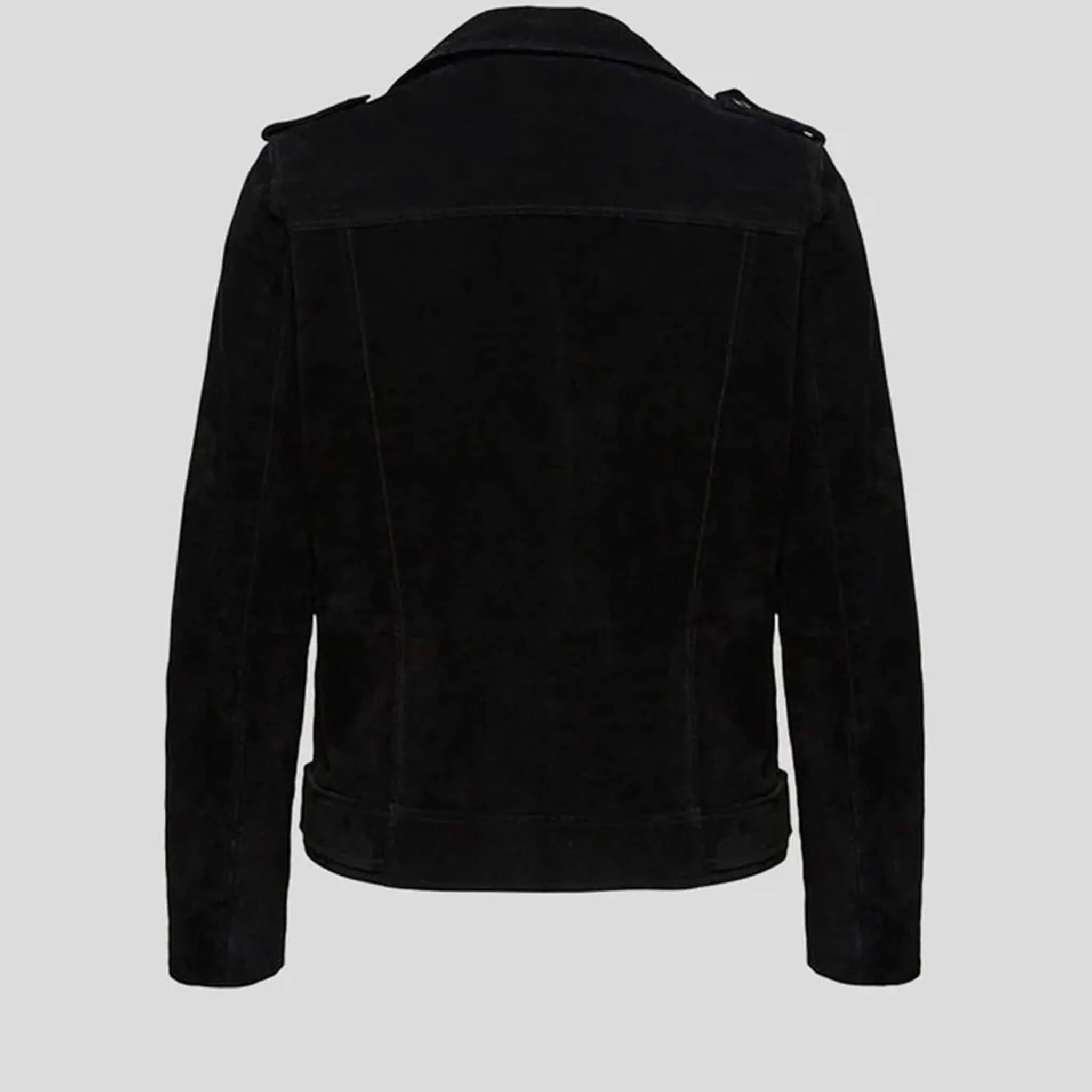 Elara Black Suede Biker Leather Jacket