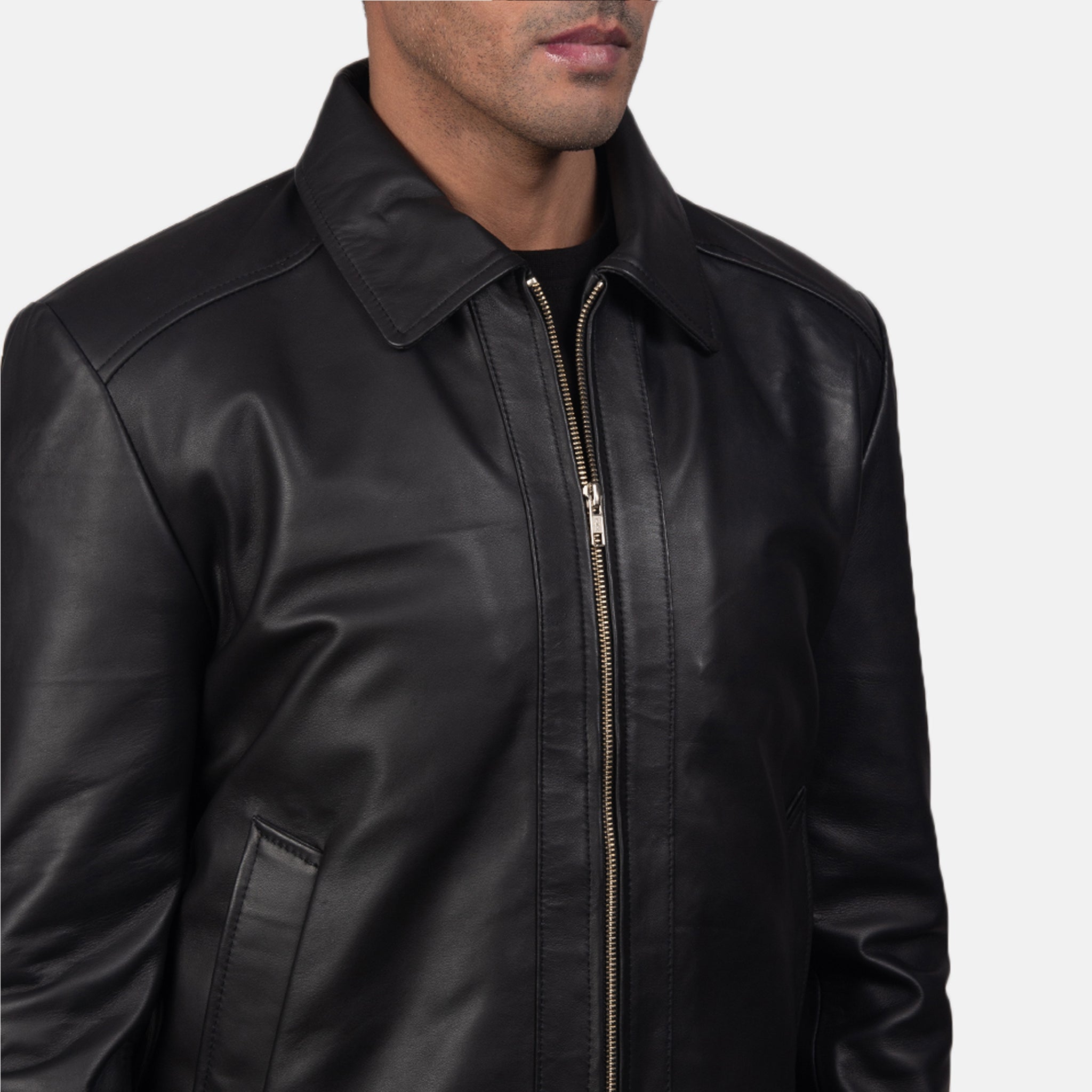 Infernos Men's Black Leather Jacket - Classic Style Versatile Fashion