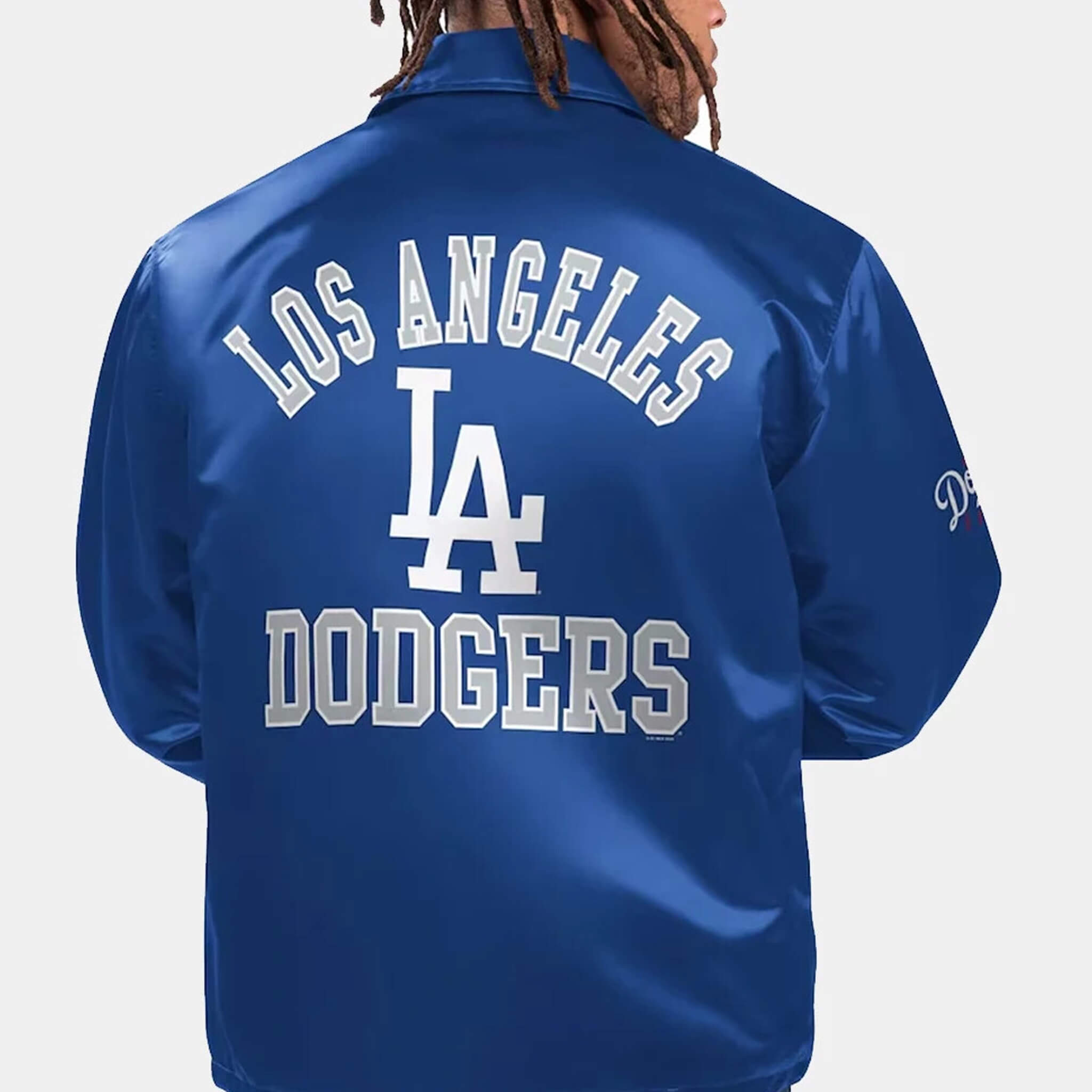 LA Dodgers Blue Satin Jacket – 90s Athletic Style Inspired by Ice Cube