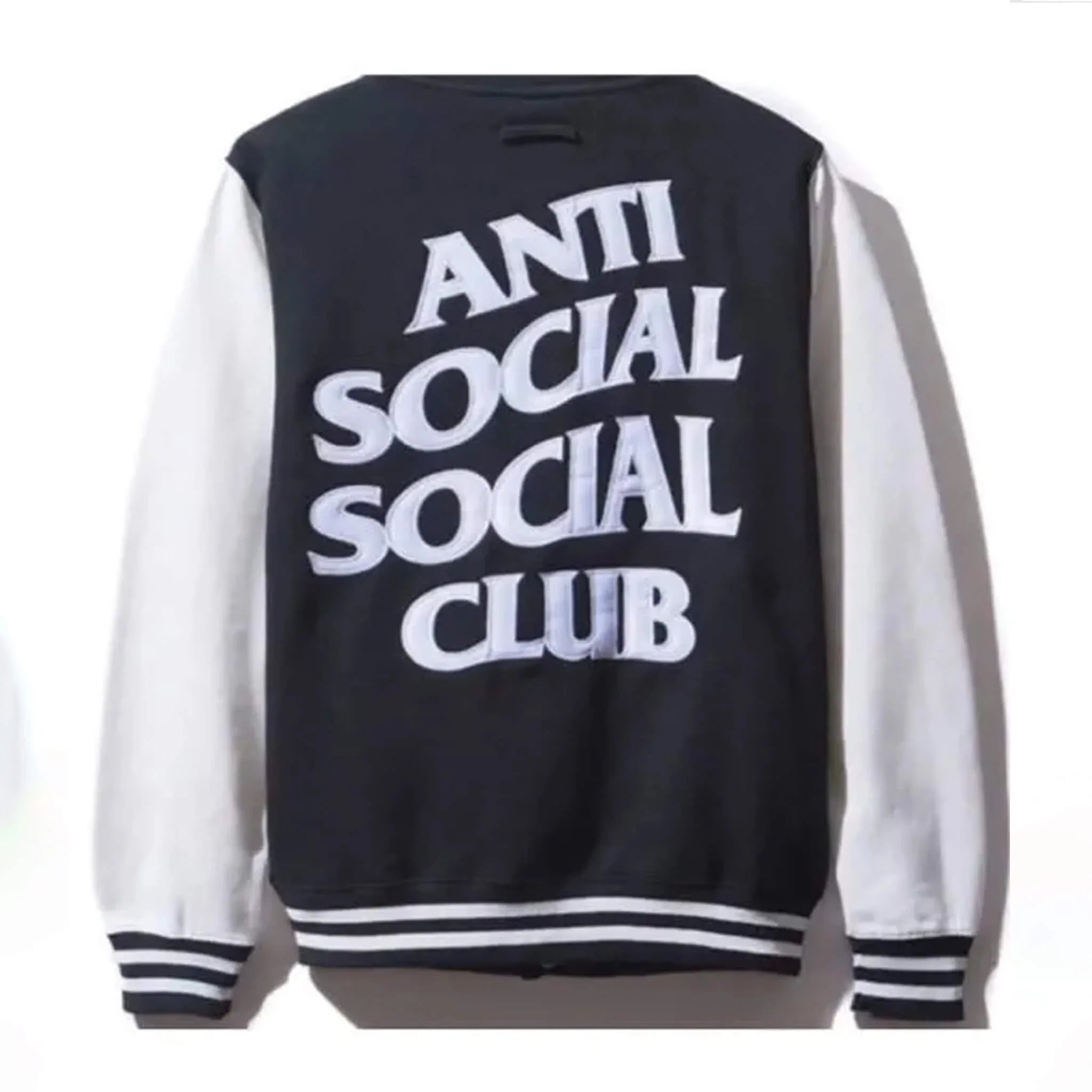 Anti Social Club Varsity Jacket – Black & White - leathergang.com
