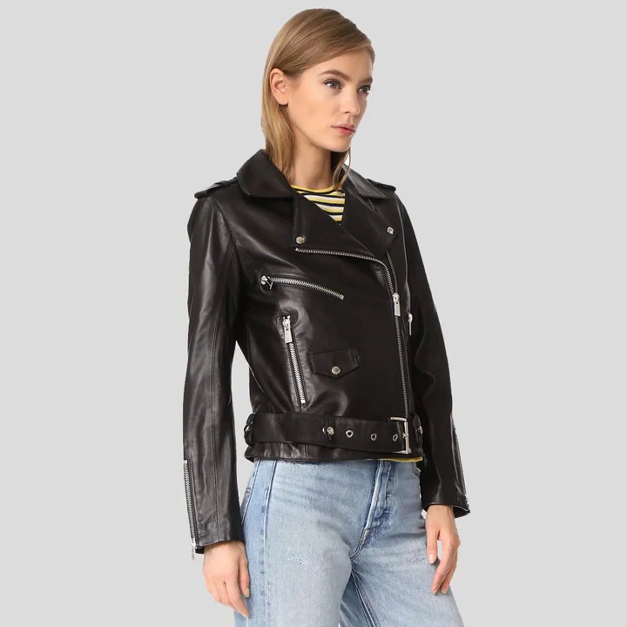 Blackfire Women’s Lambskin Moto Jacket – Sleek & Bold
