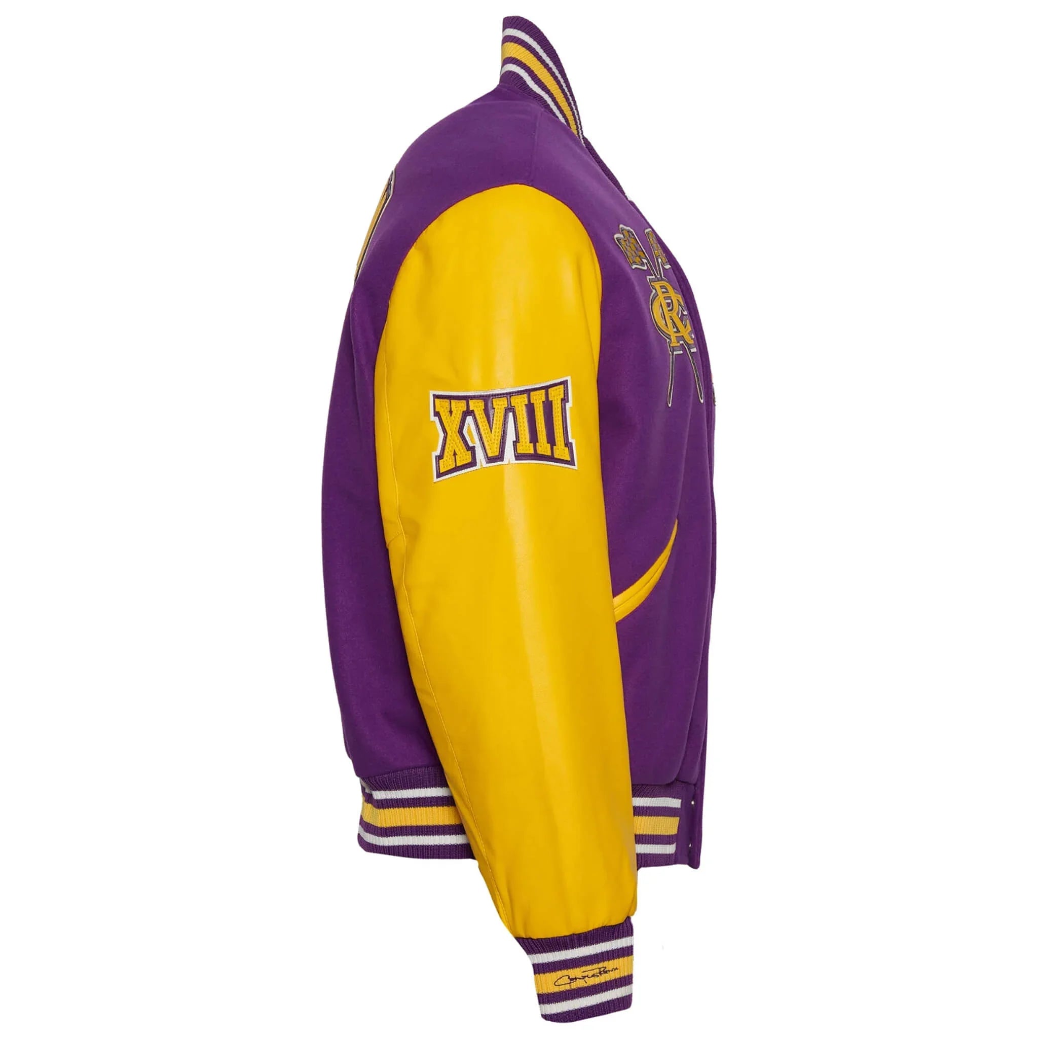 Alcorn State Braves Purple and Yellow Varsity Letterman Jacket