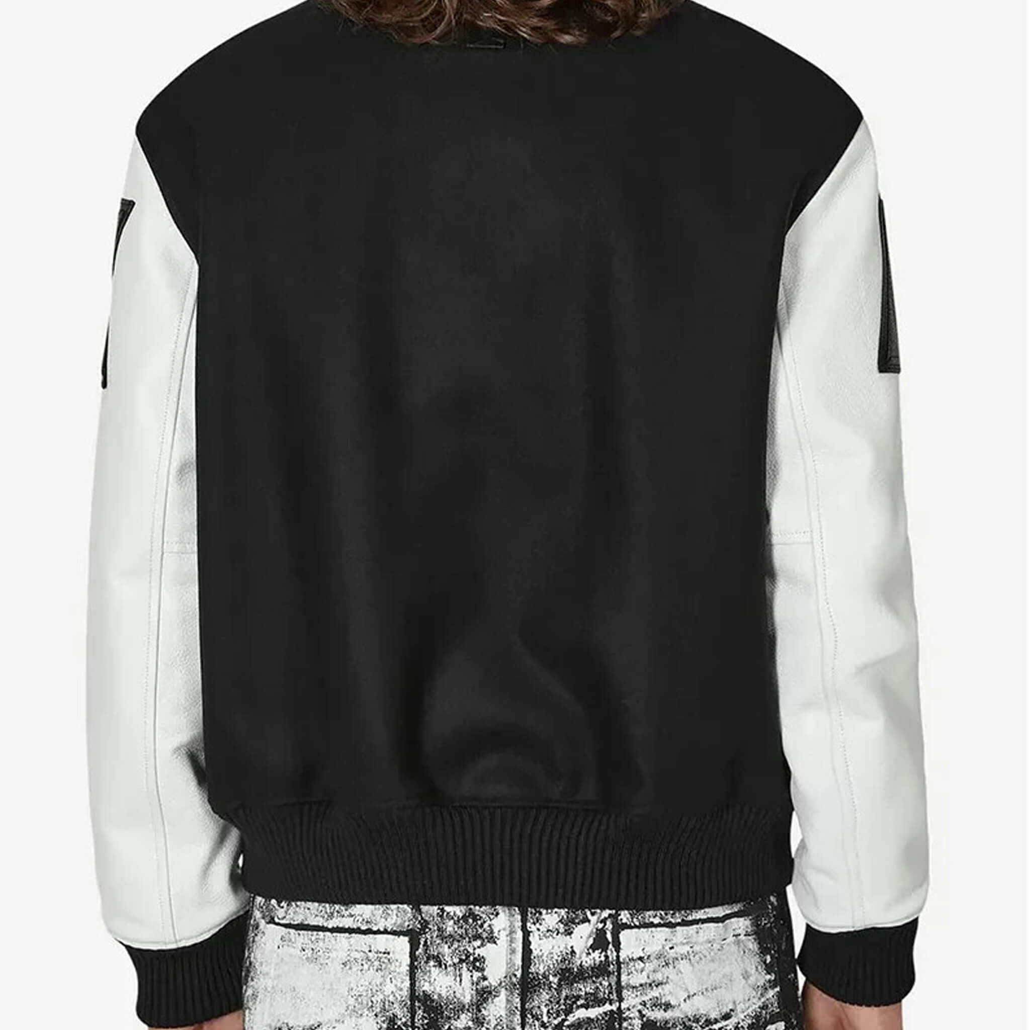 Alyx Two-Tone Varsity Jacket – Sleek Black Letterman