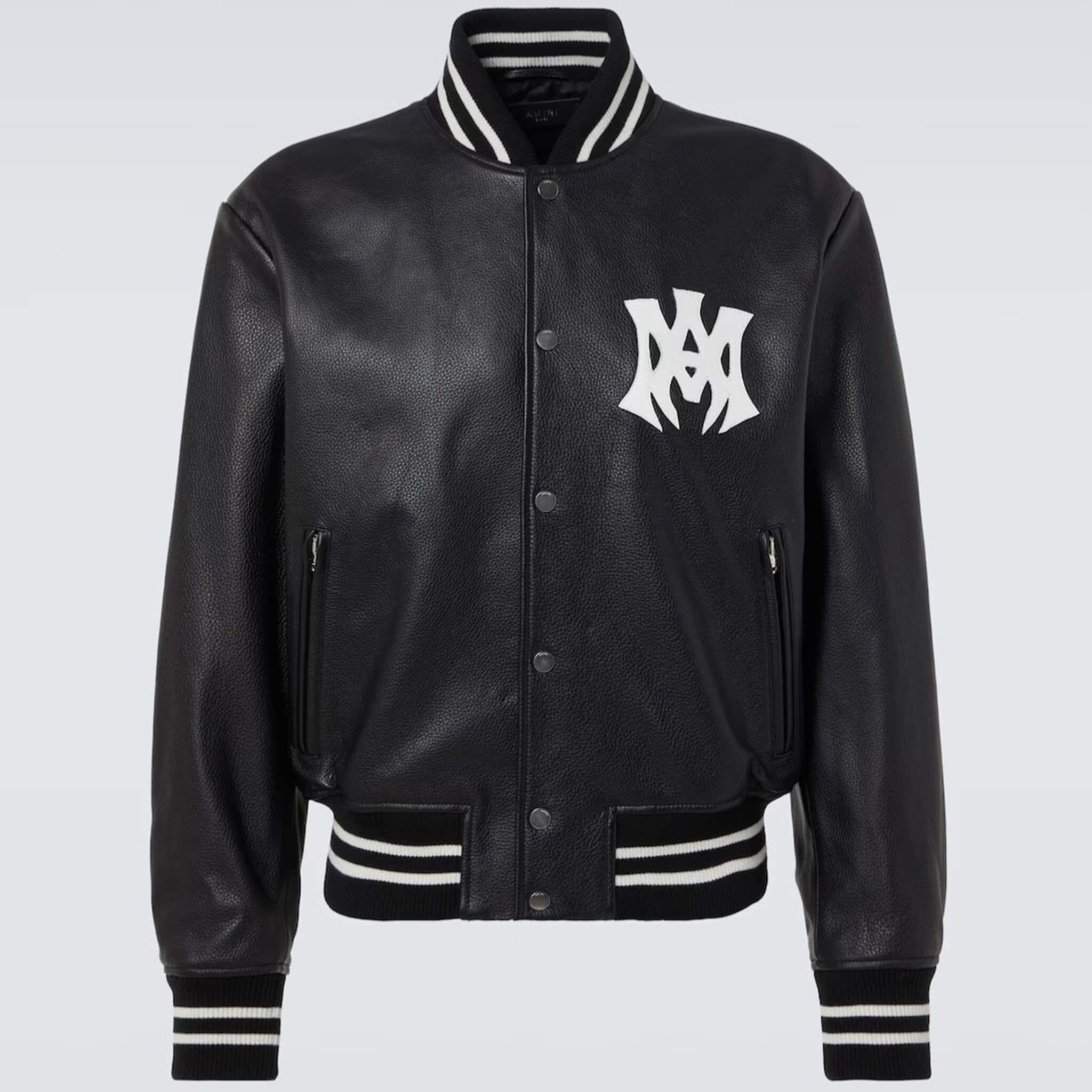 Amiri Hollywood Leather Bomber Jacket – Men’s Luxury Varsity Style