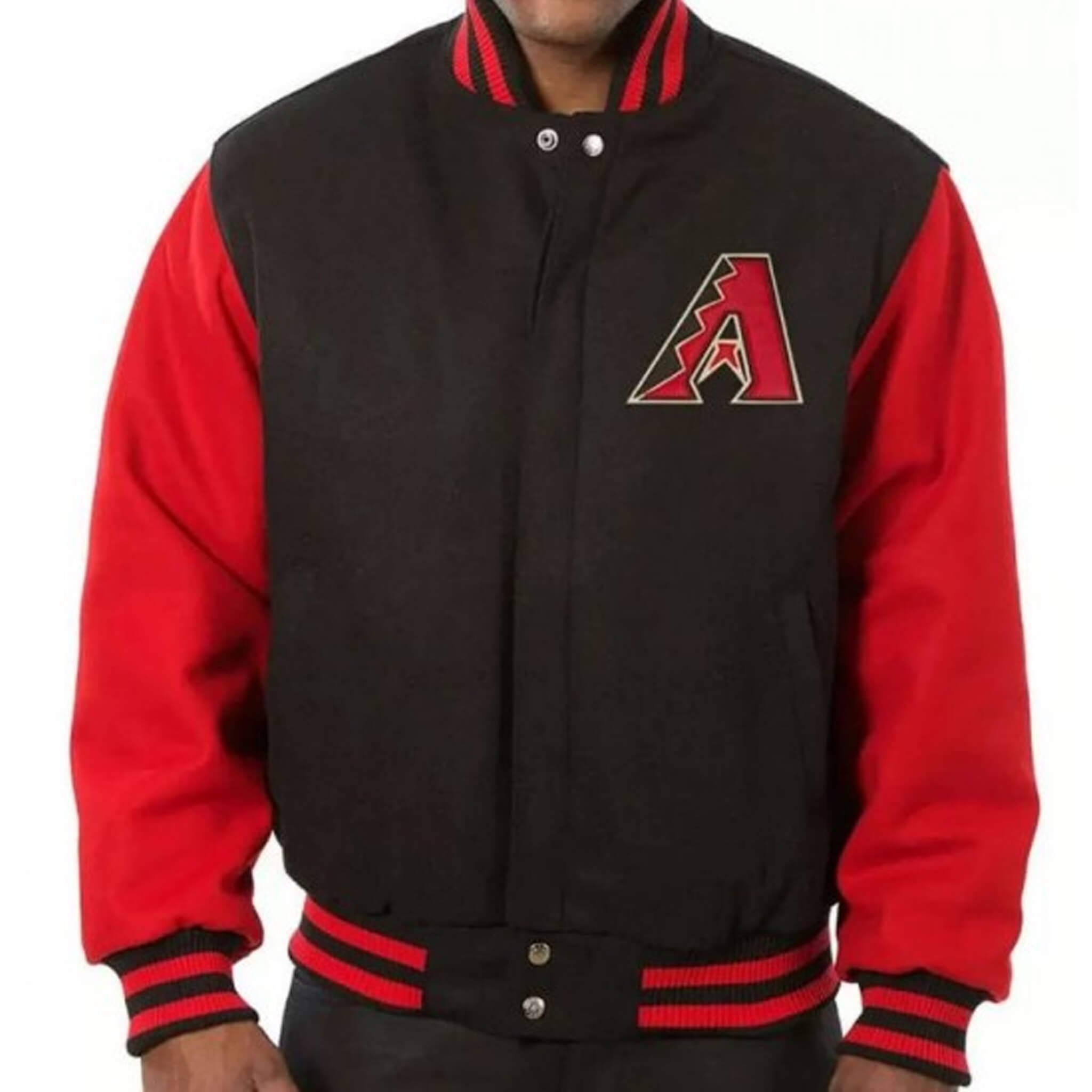 Arizona Diamondbacks Varsity Jacket – Red and Black Wool Classic Style