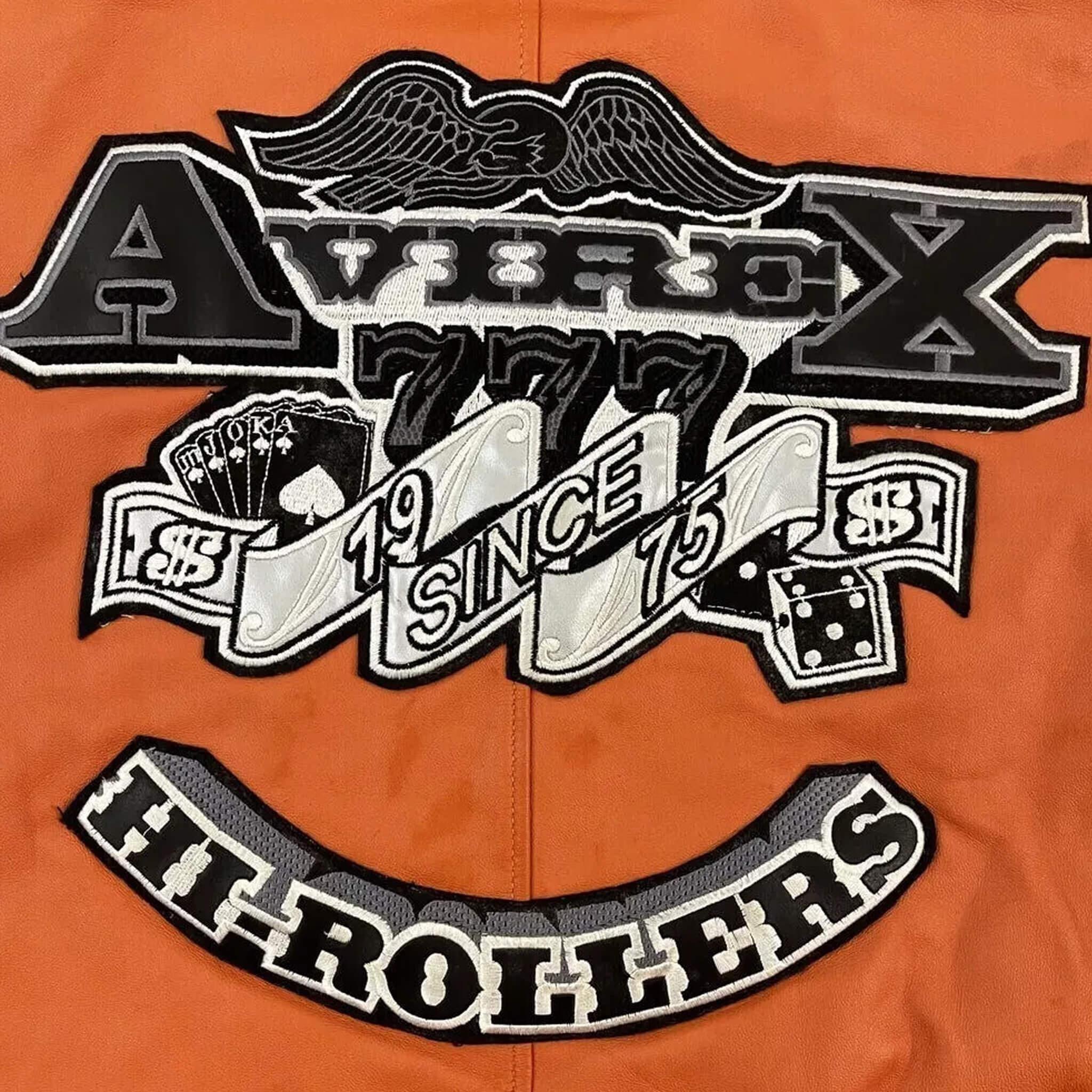 Avirex Men’s Hi-Rollers Cowhide Leather Varsity Jacket