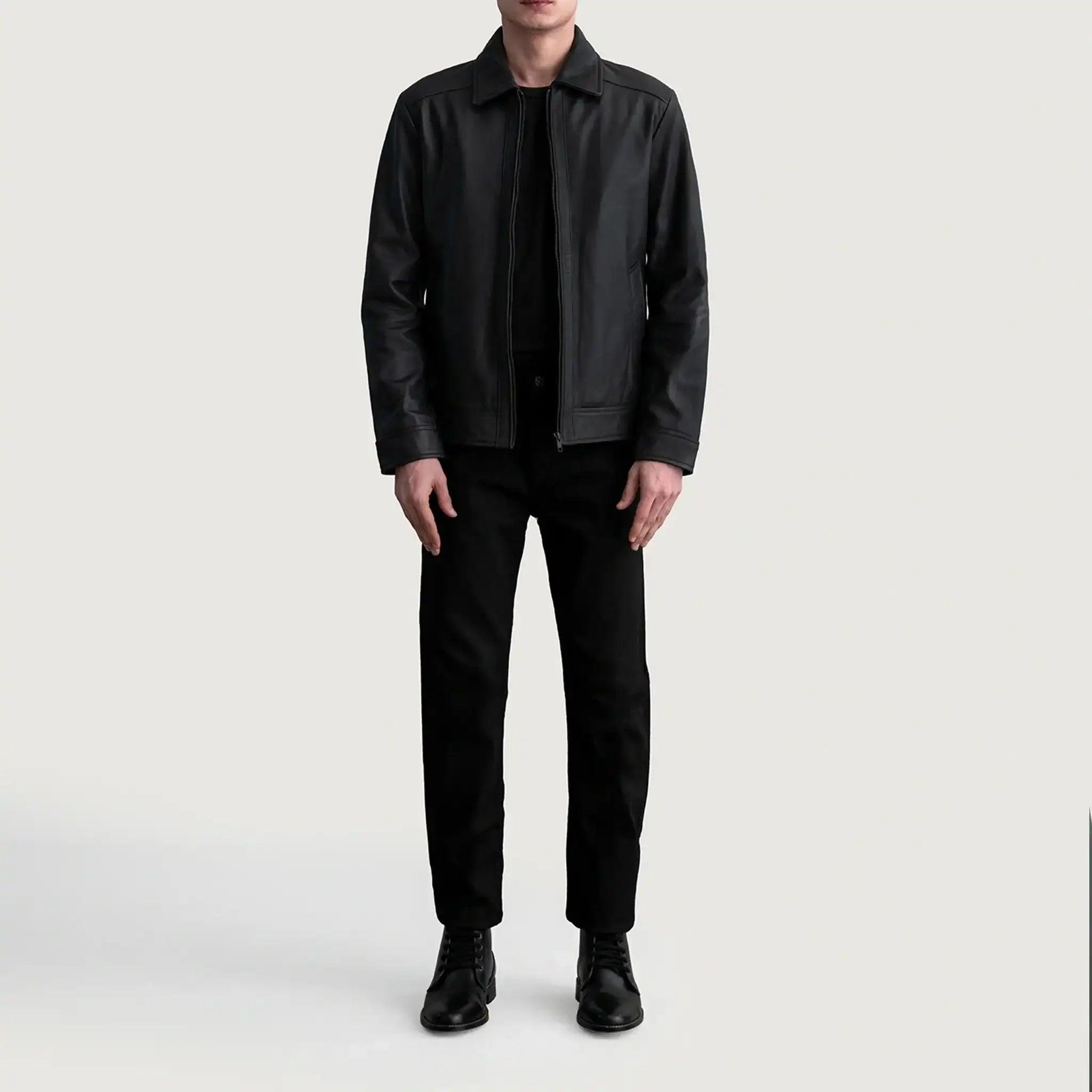 Infernos Matte Black Leather Jacket - Classic Style Versatile Fashion