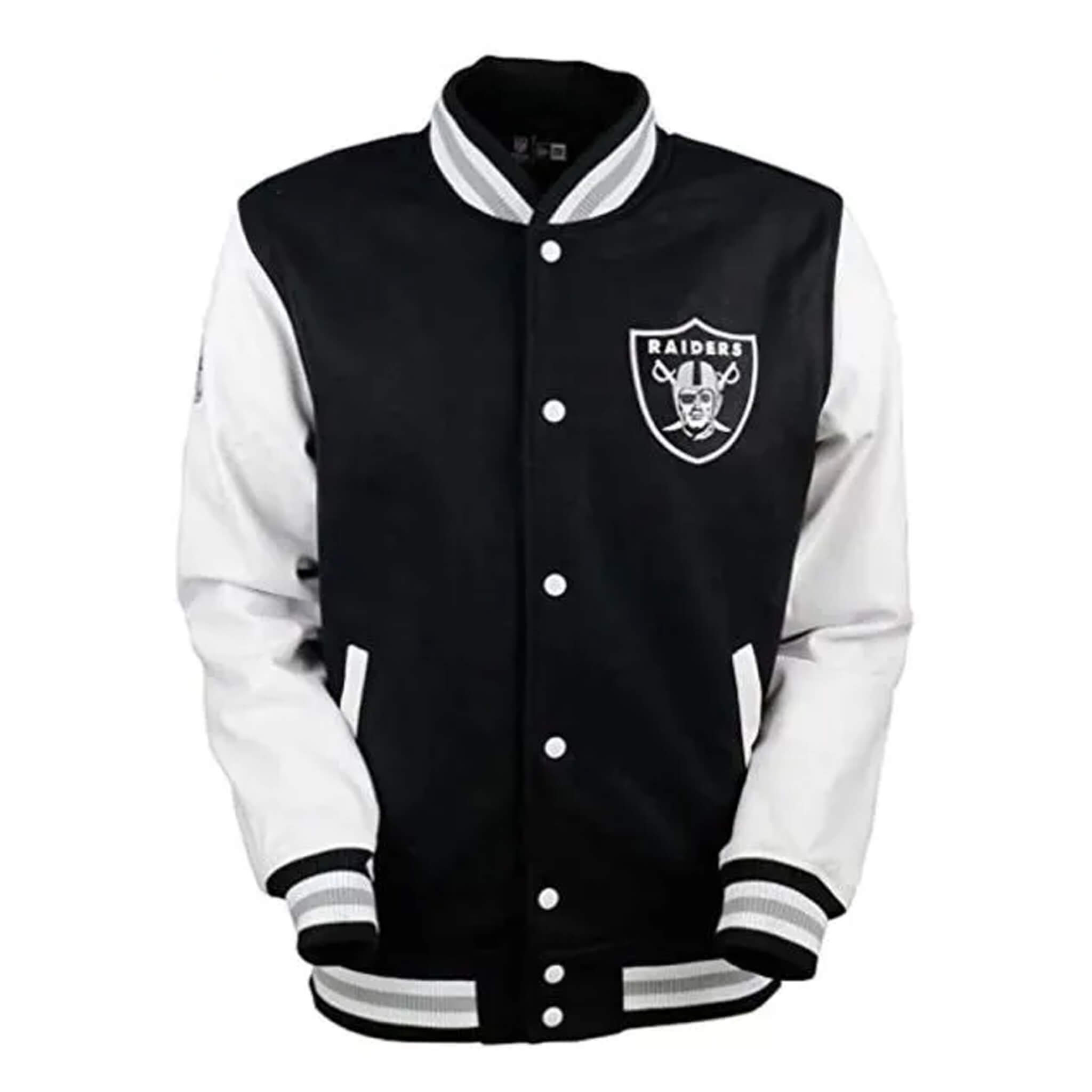 Oakland Raiders Black Classic Letterman Varsity Jacket