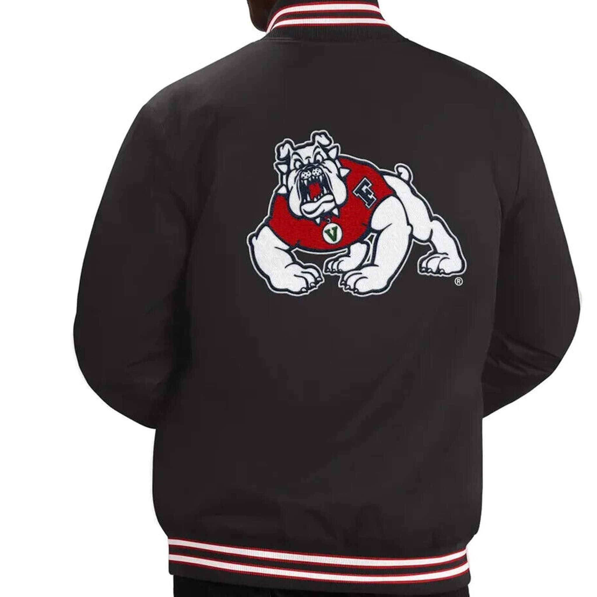Fresno State Bulldogs Black Satin Swingman Varsity Jacket