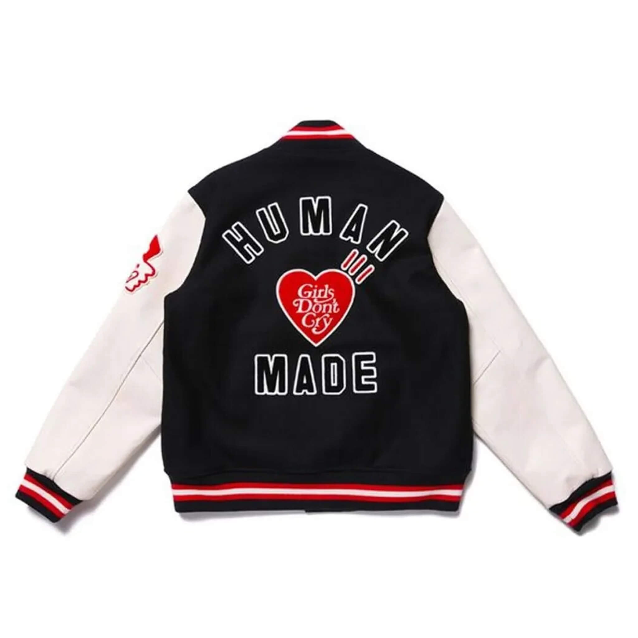 Girls Don’t Cry x Human Made Dry All Black & White Varsity Jacket