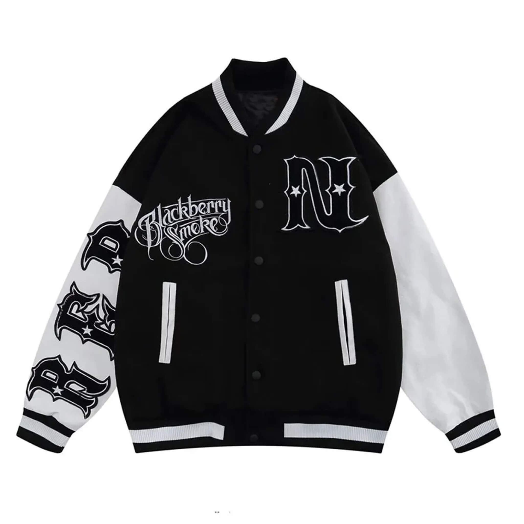 Blackberry Smoke Black & White Varsity Letterman Jacket