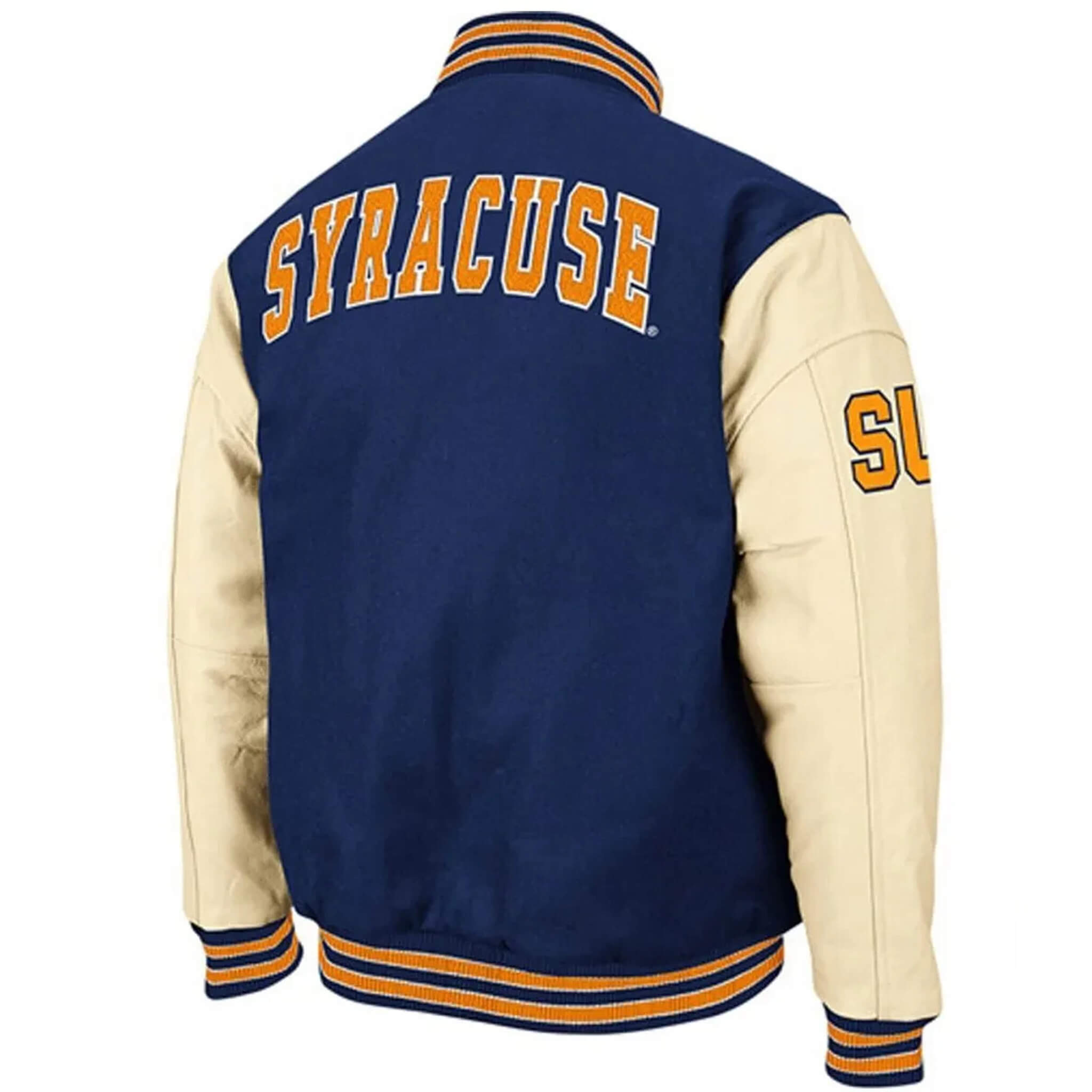 Syracuse Orange Blue and Cream Varsity Letterman Jacket
