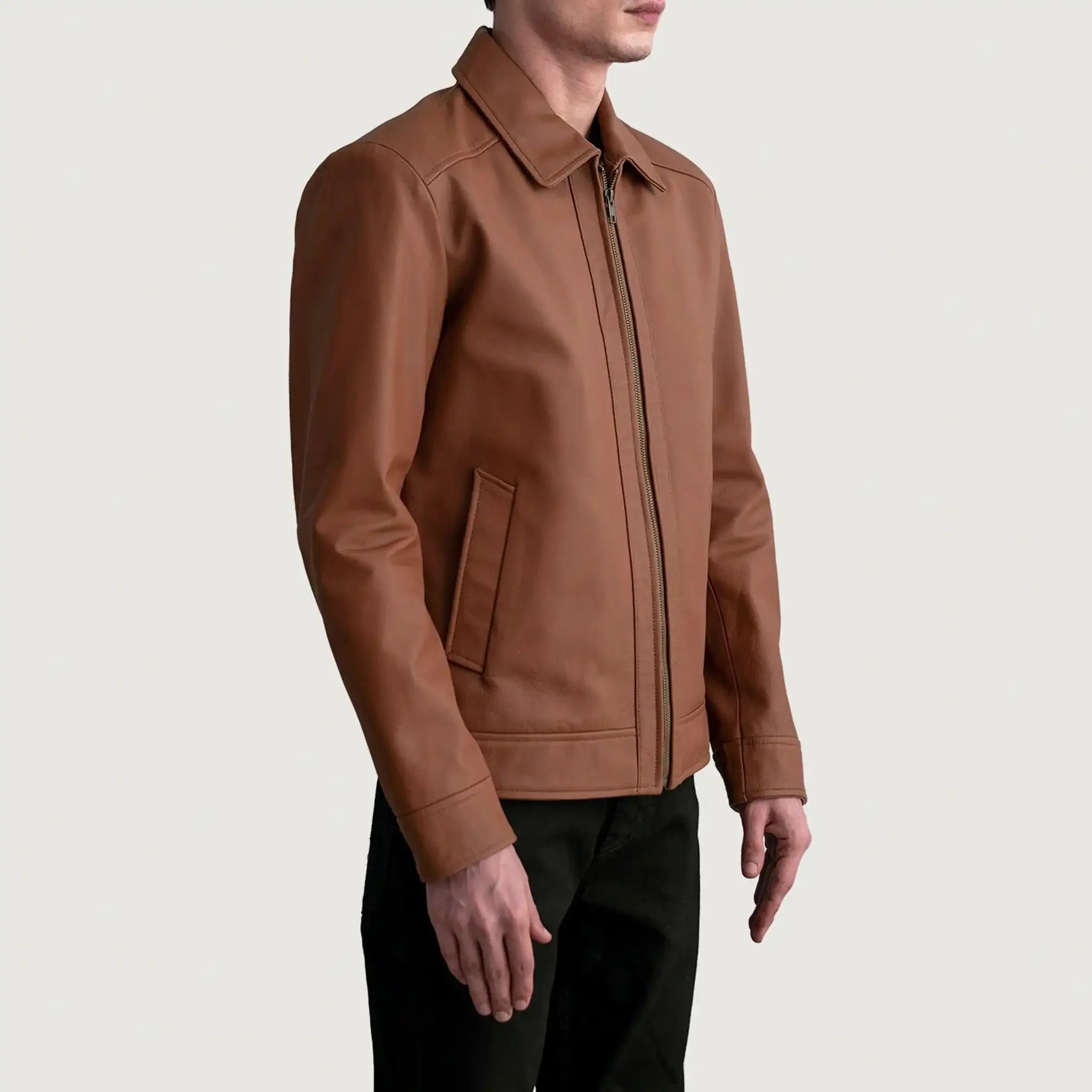 Infernos Matte Brown Leather Jacket - Classic Style Versatile Fashion