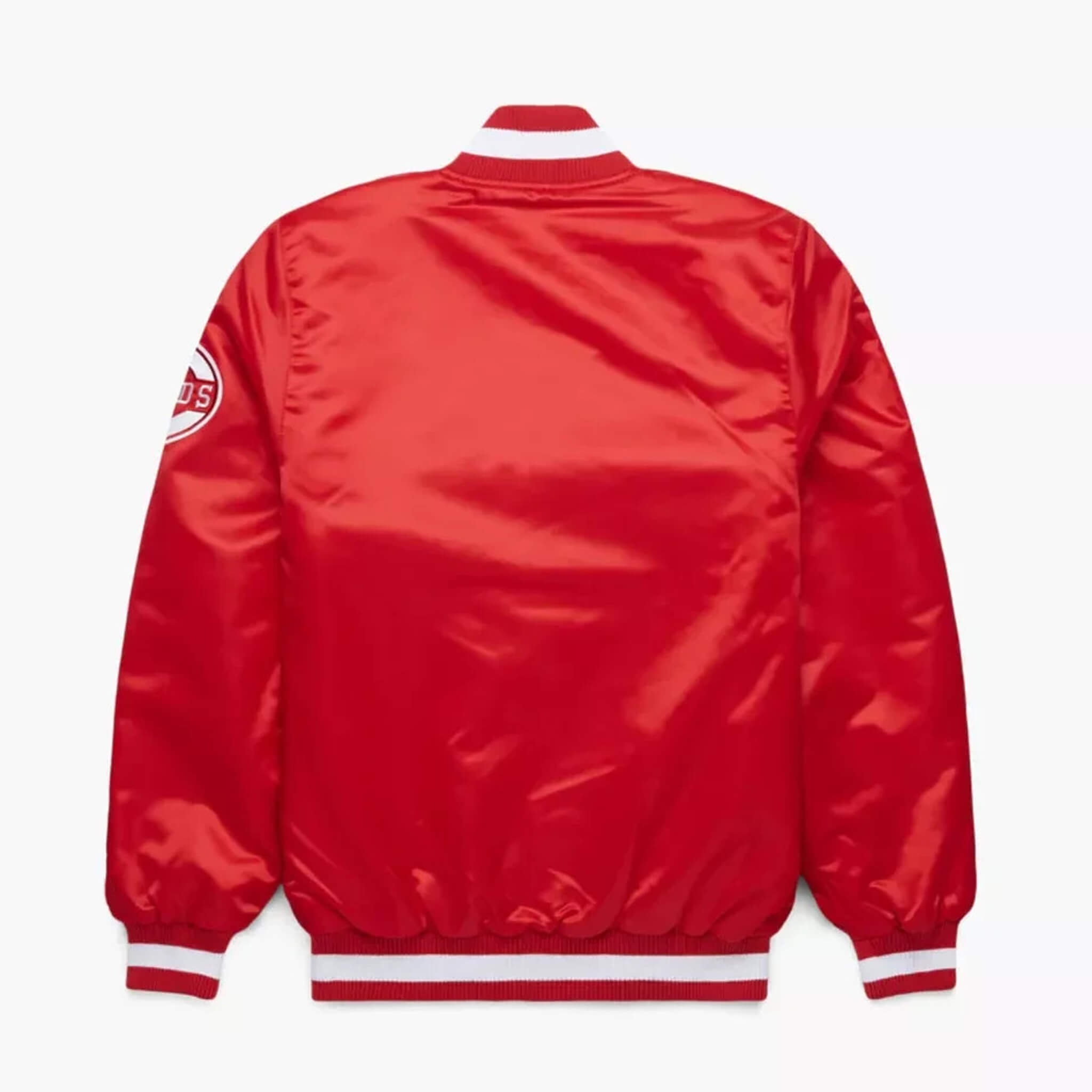 Men's Cincinnati Reds Vintage 90s Red Satin Bomber Varsity Jacket