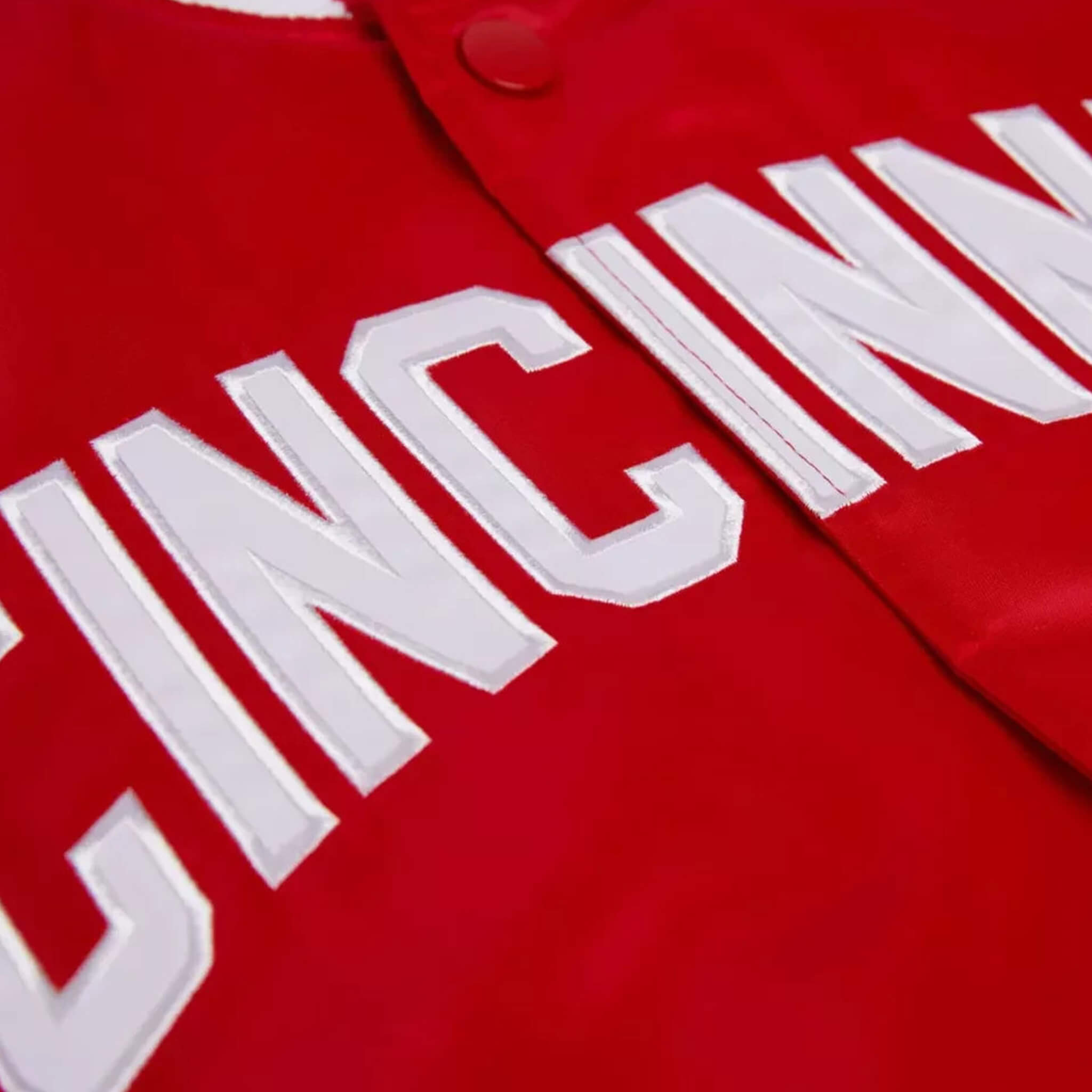 Men's Cincinnati Reds Vintage 90s Red Satin Bomber Varsity Jacket