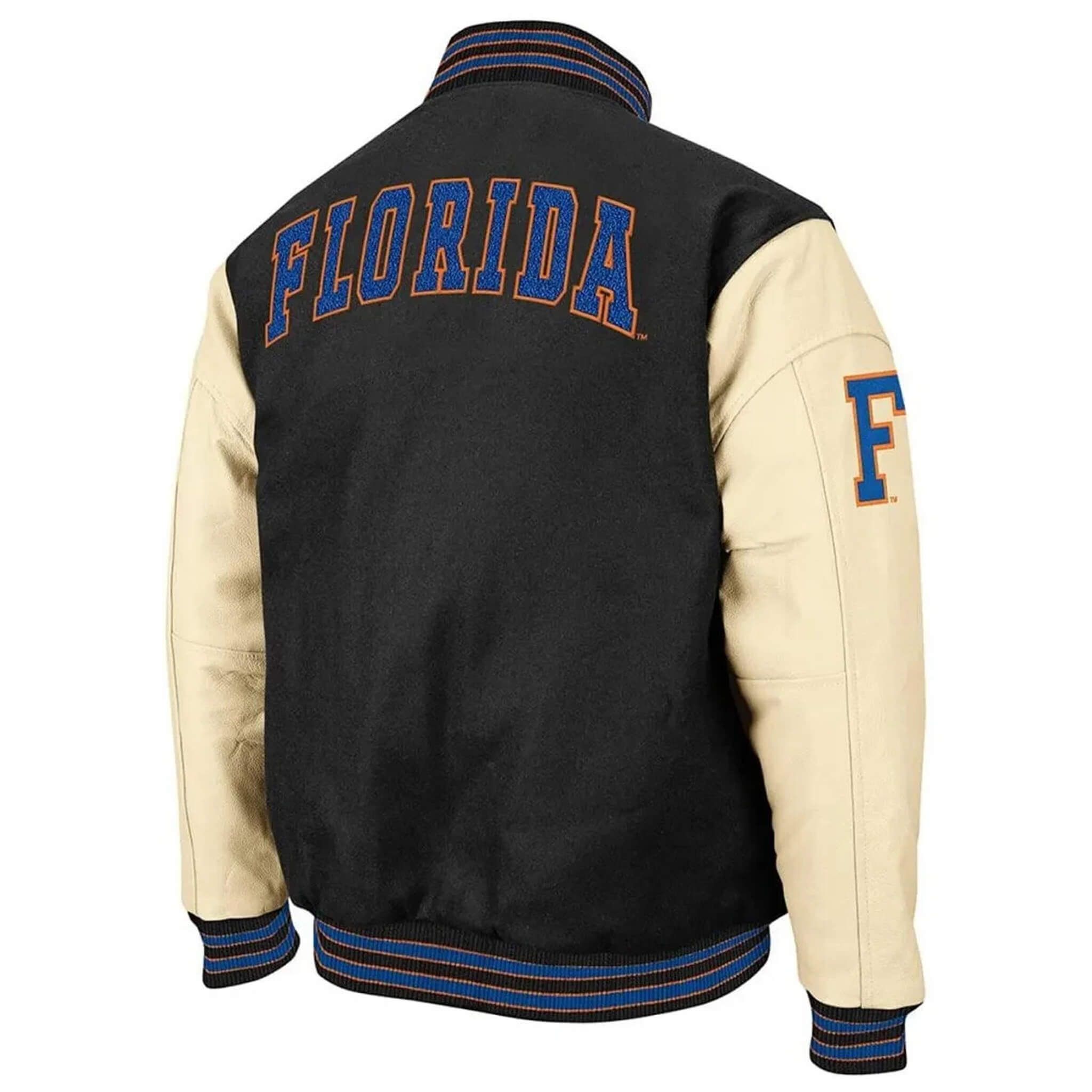 Florida Gators Black & Cream Letterman Varsity Jacket