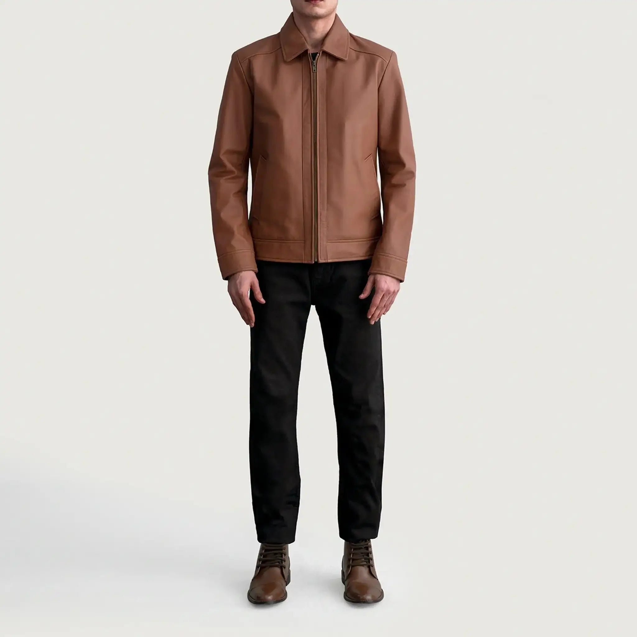 Infernos Matte Brown Leather Jacket - Classic Style Versatile Fashion