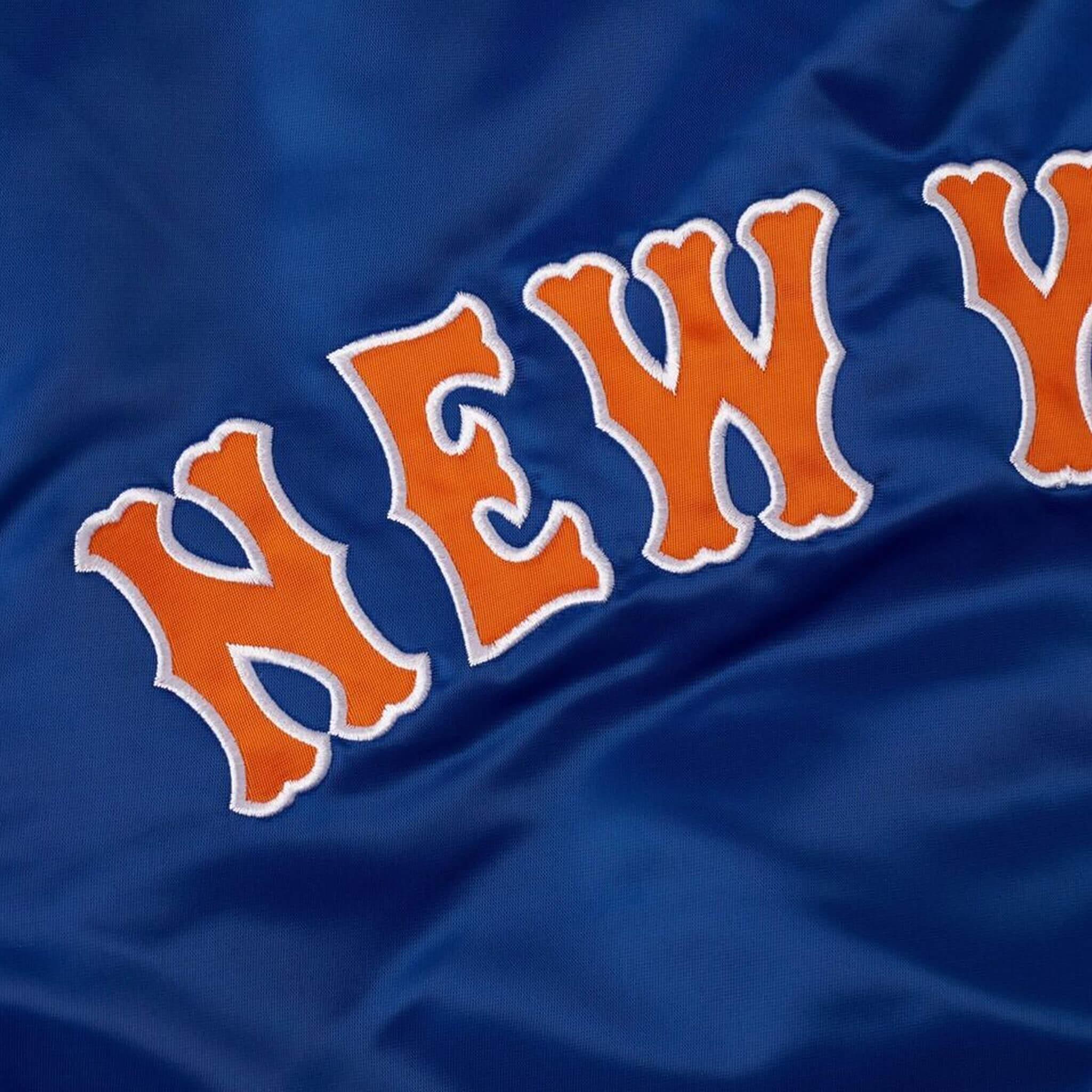 New York Mets MLB Blue Satin Varsity Jacket