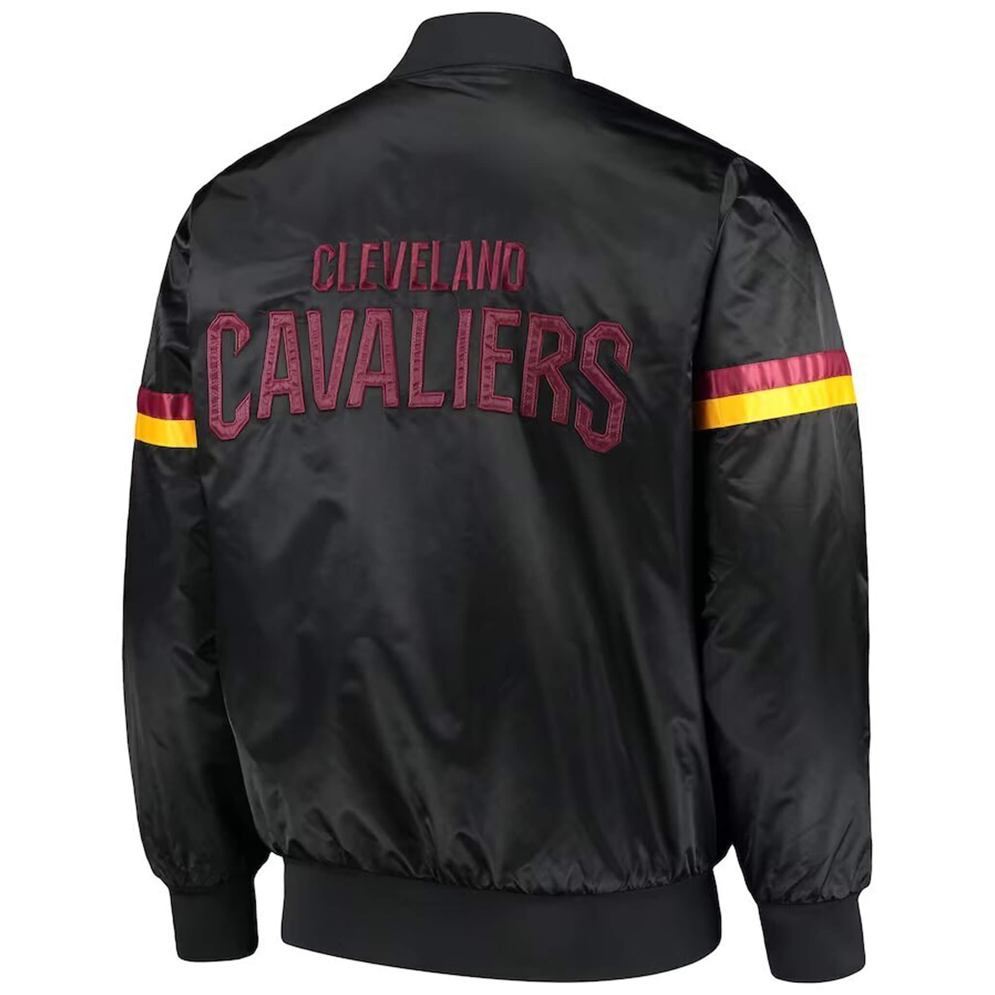 Cleveland Cavaliers Black Satin Varsity Jacket - Letterman Style