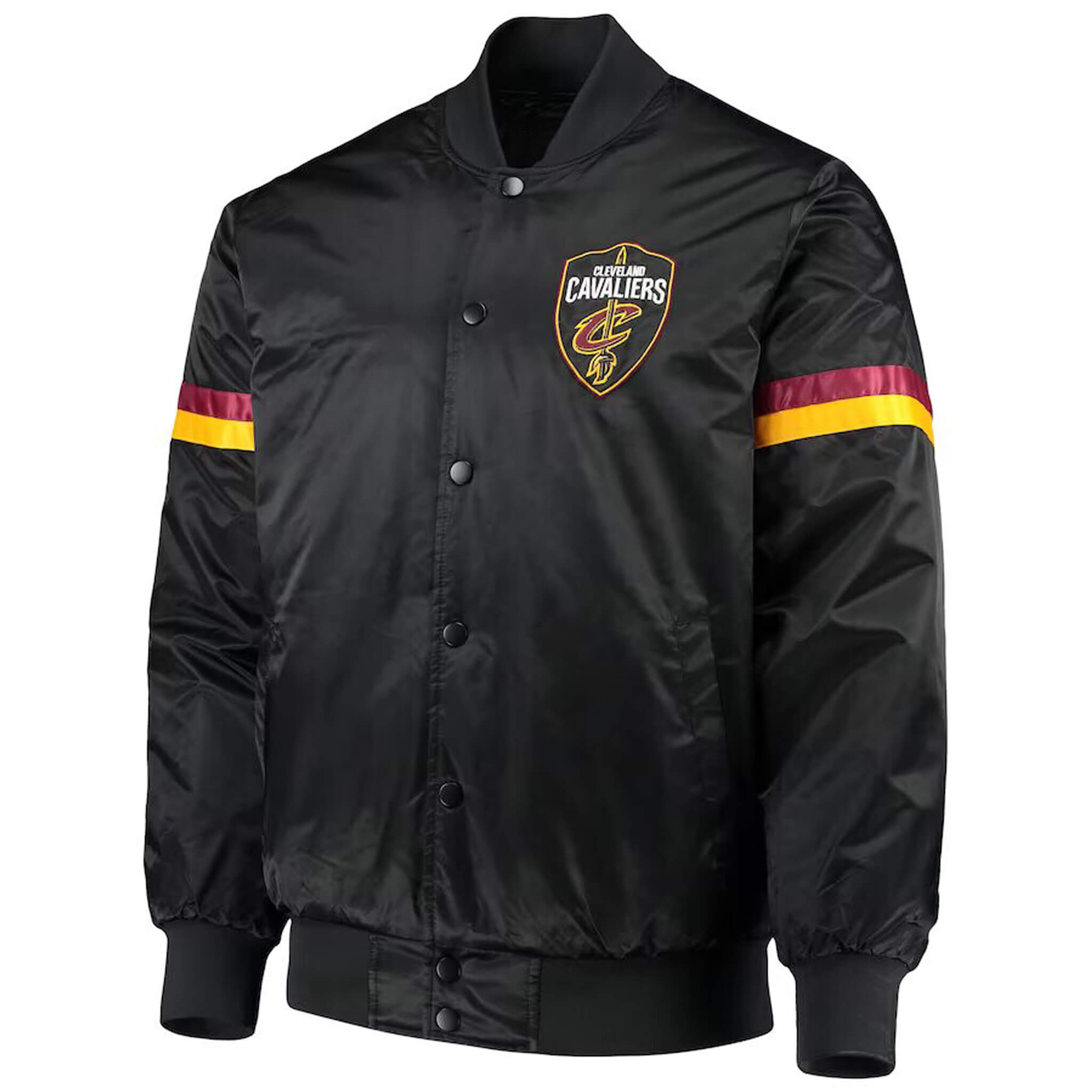 Cleveland Cavaliers Black Satin Varsity Jacket - Letterman Style