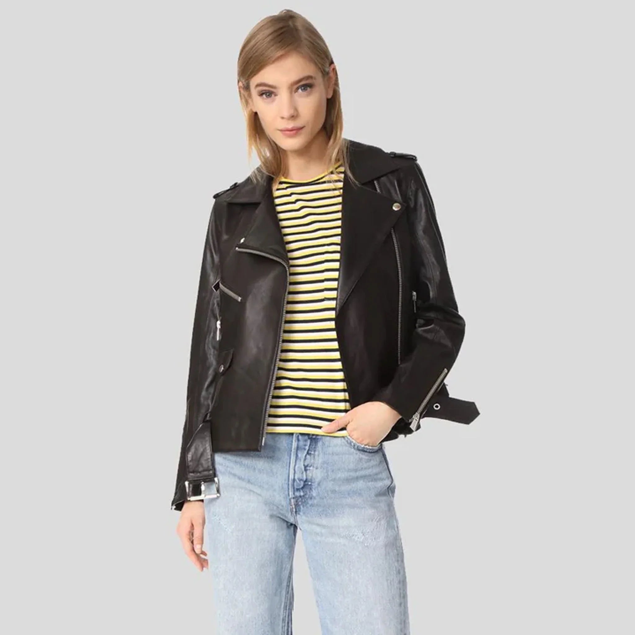 Blackfire Women’s Lambskin Moto Jacket – Sleek & Bold