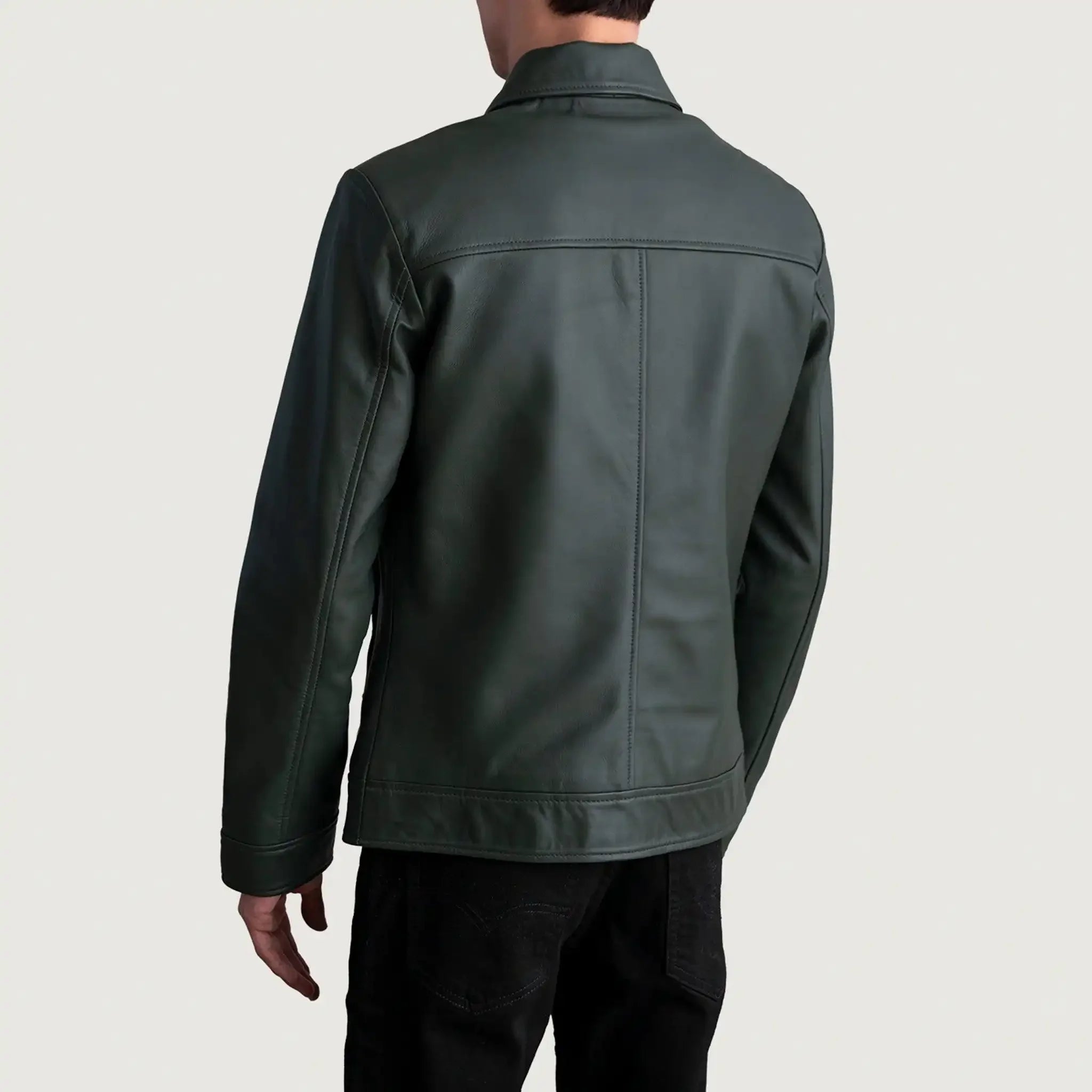 Infernos Green Leather Jacket - Classic Style Versatile Fashion