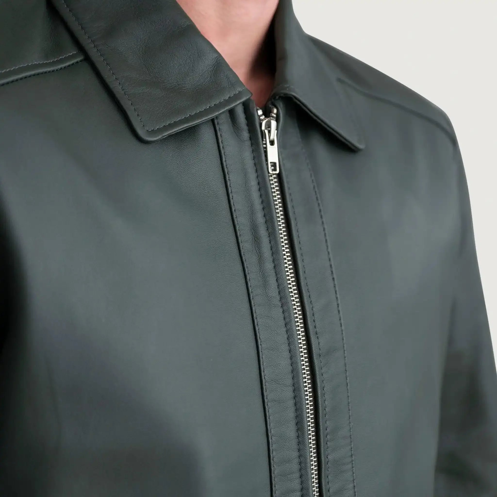 Infernos Green Leather Jacket - Classic Style Versatile Fashion
