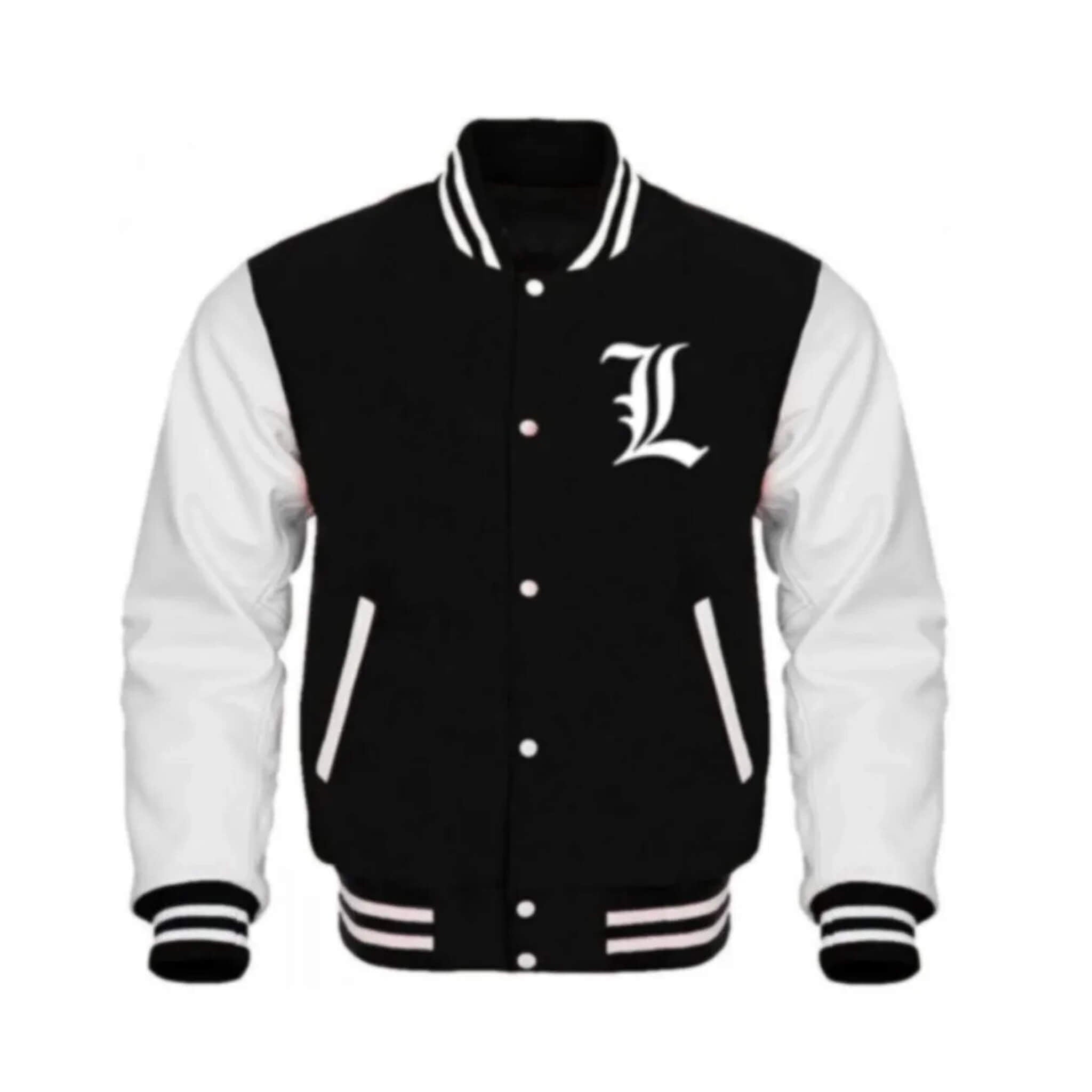 Death Note Varsity Jacket – Black White Anime Letterman