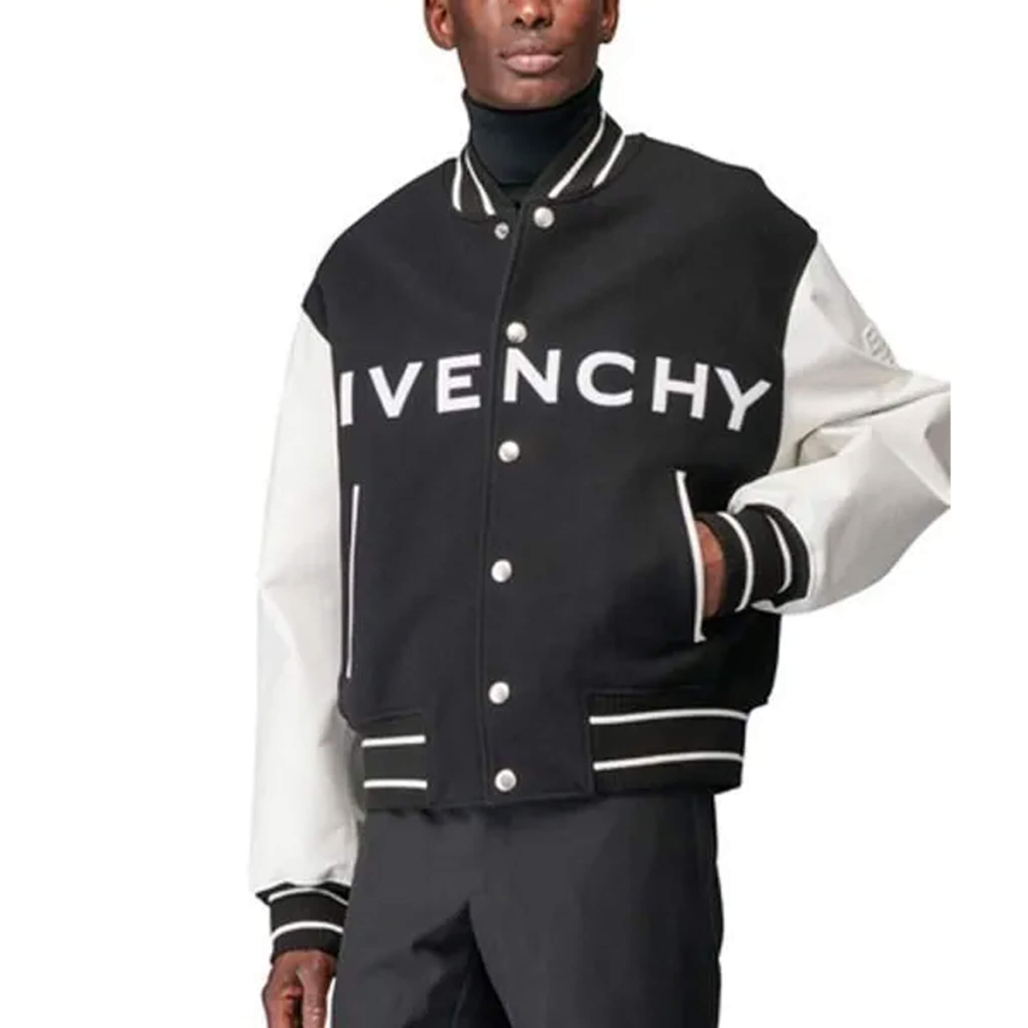 Givenchy Black & White Varsity Jacket–Luxury Streetwear Style
