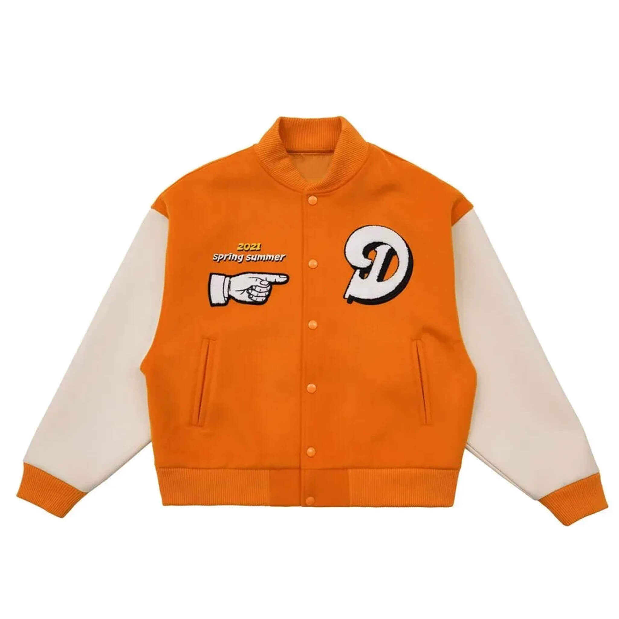 Doncare Legs Orange White Varsity Jacket – Classic Style