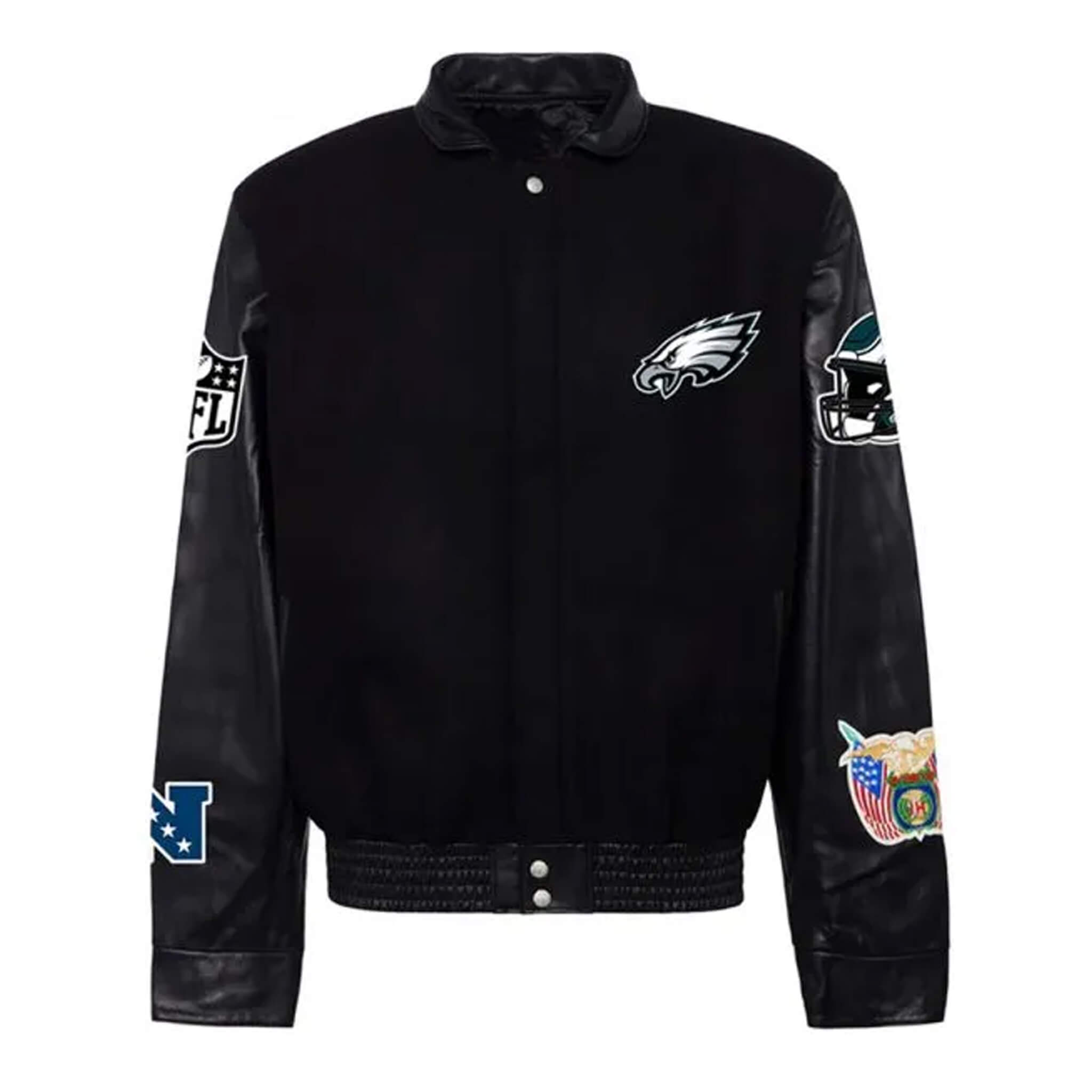 Black Eagles Letterman Jacket – Wool Body & Leather Sleeves