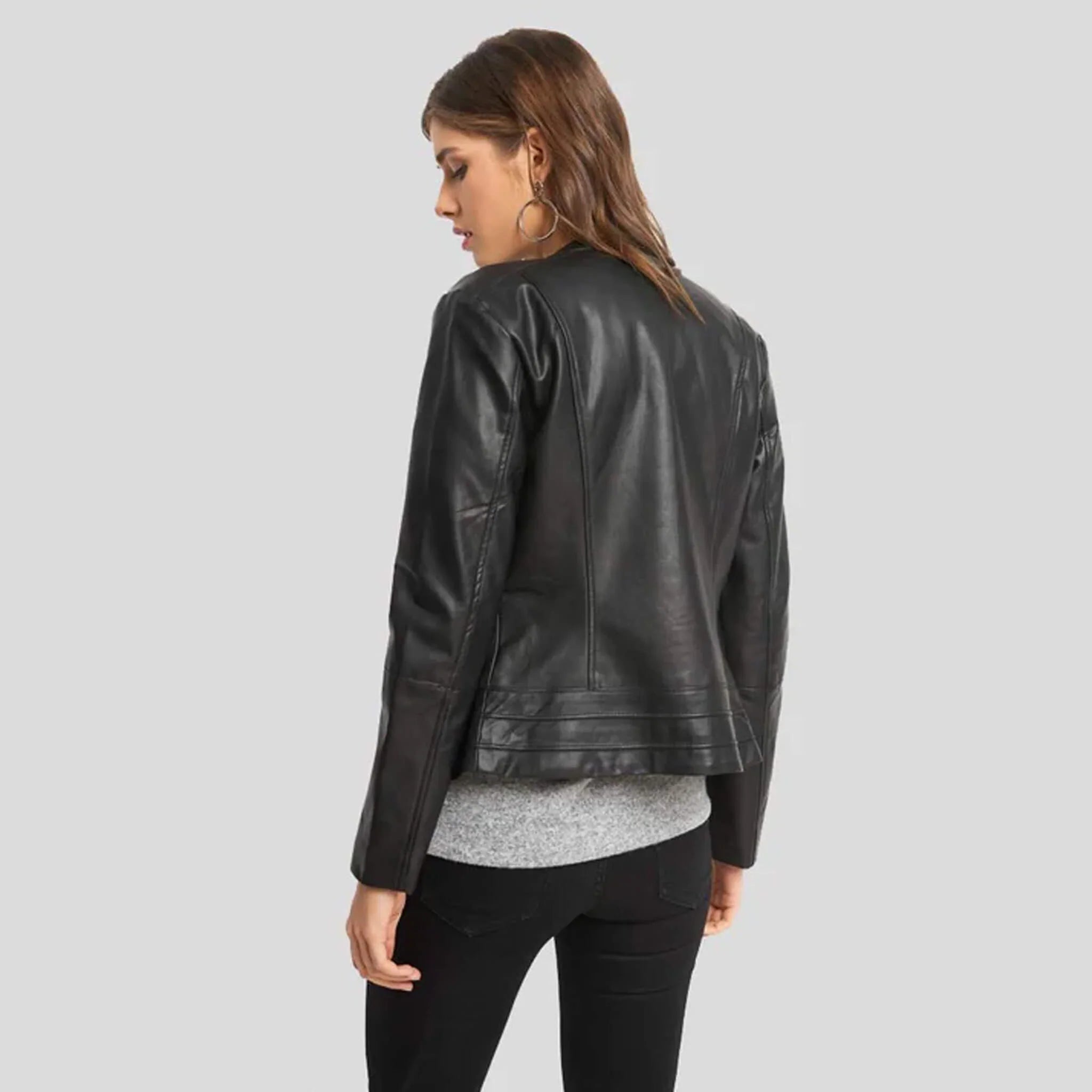 Nova Women's Black Moto Leather Jacket