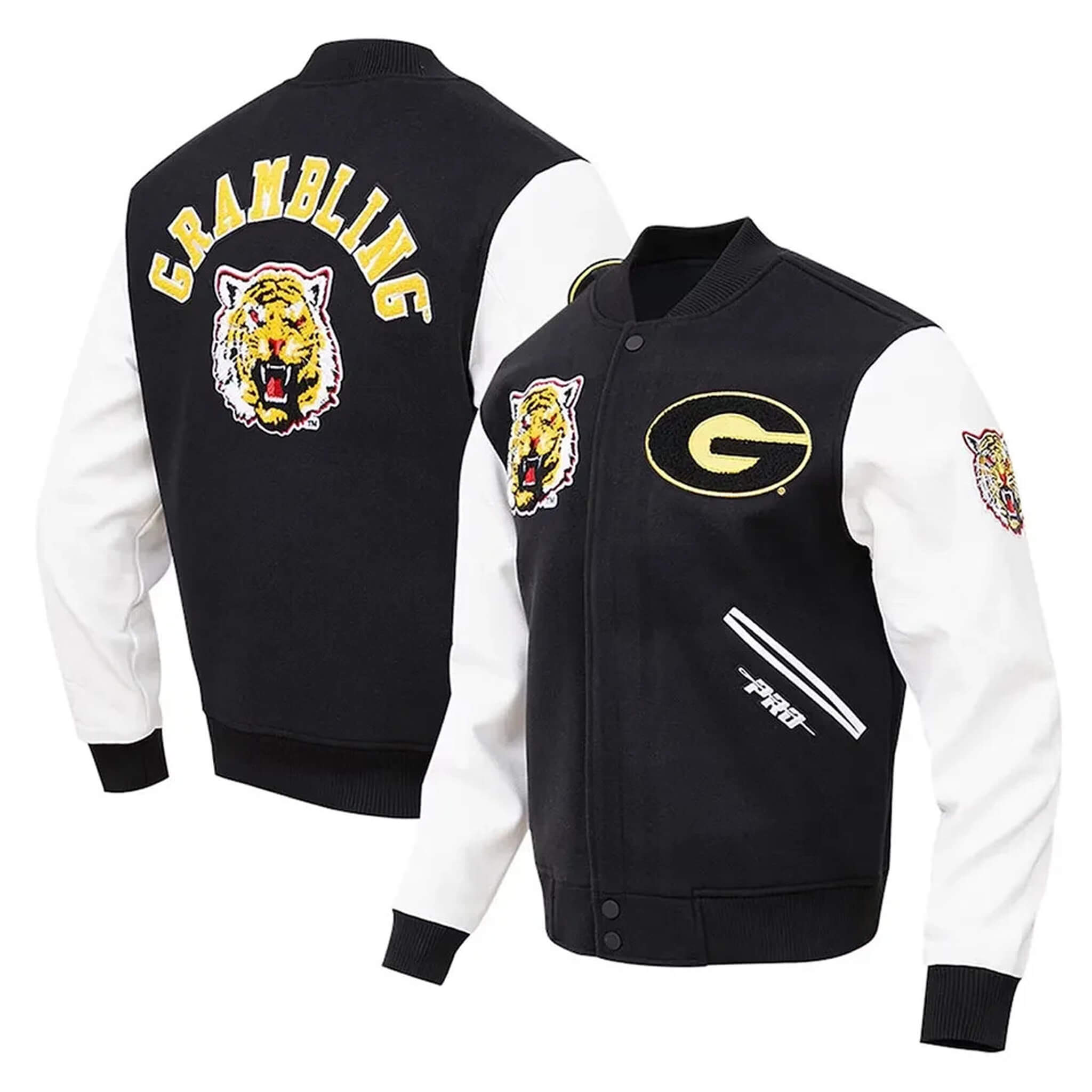 Grambling State Tigers Varsity Jacket – Wool body & Leather Sleeves