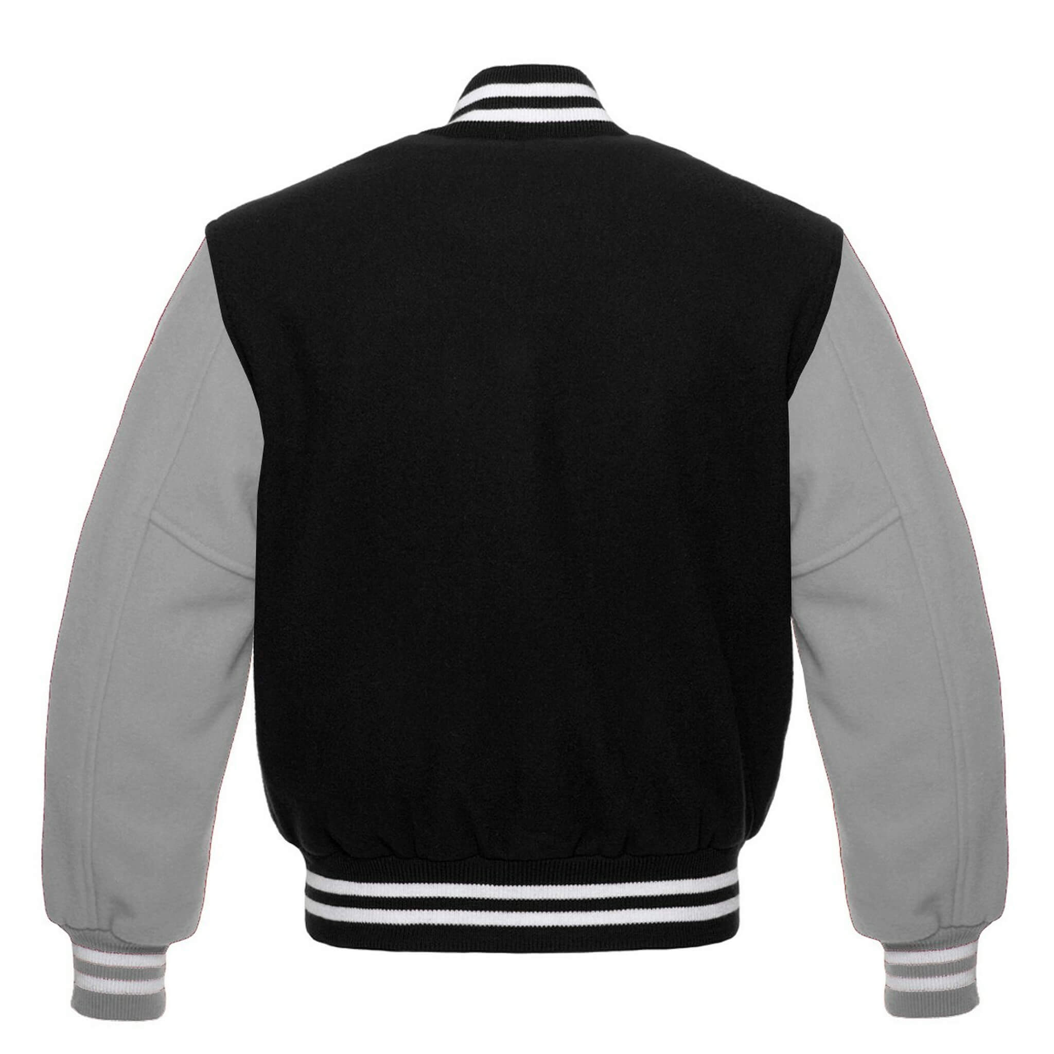 Letterman Varsity jacket-Black Wool Body & Gray Sleeves
