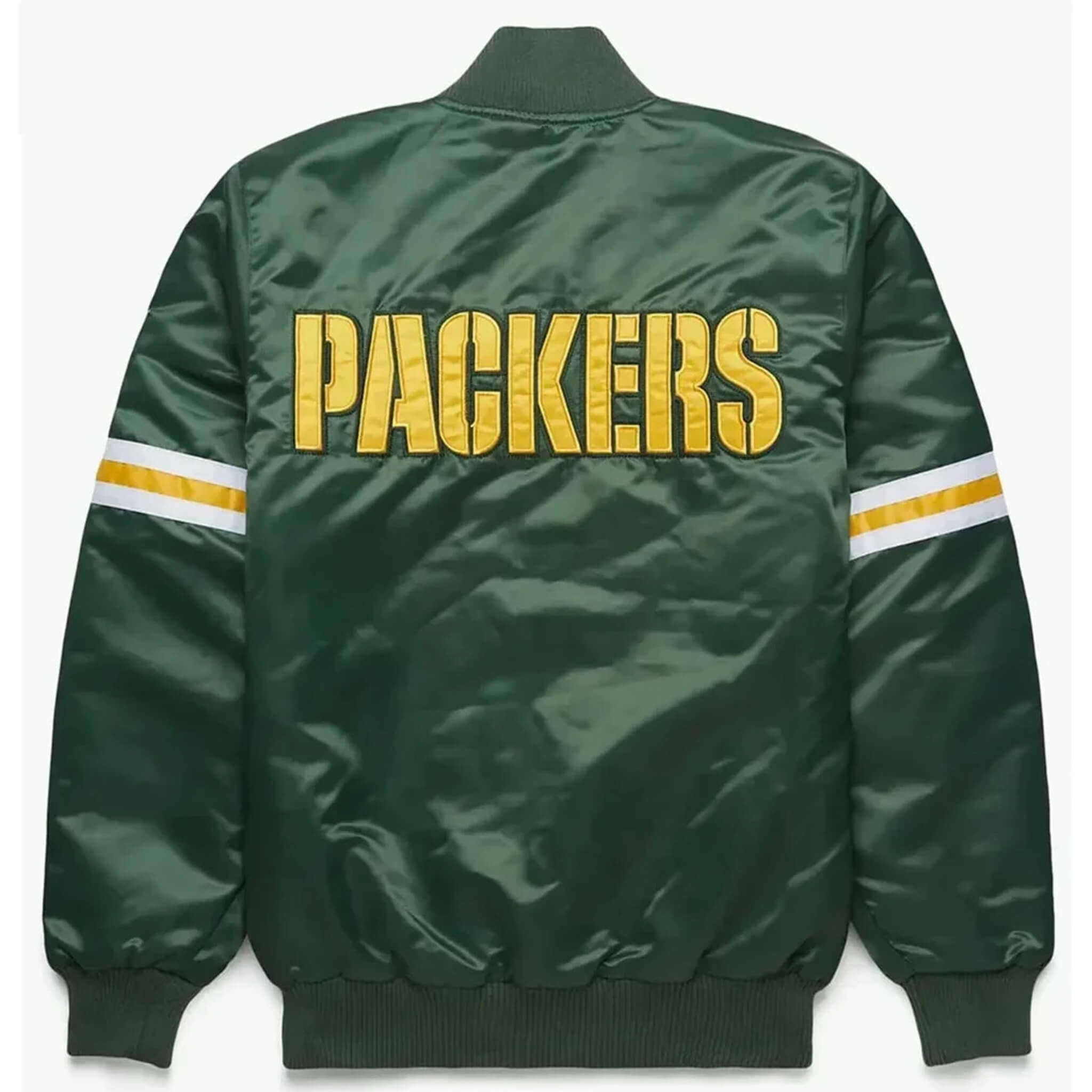 Men's Green Bay Packers Satin Varsity Bomber Jacket – Letterman Style