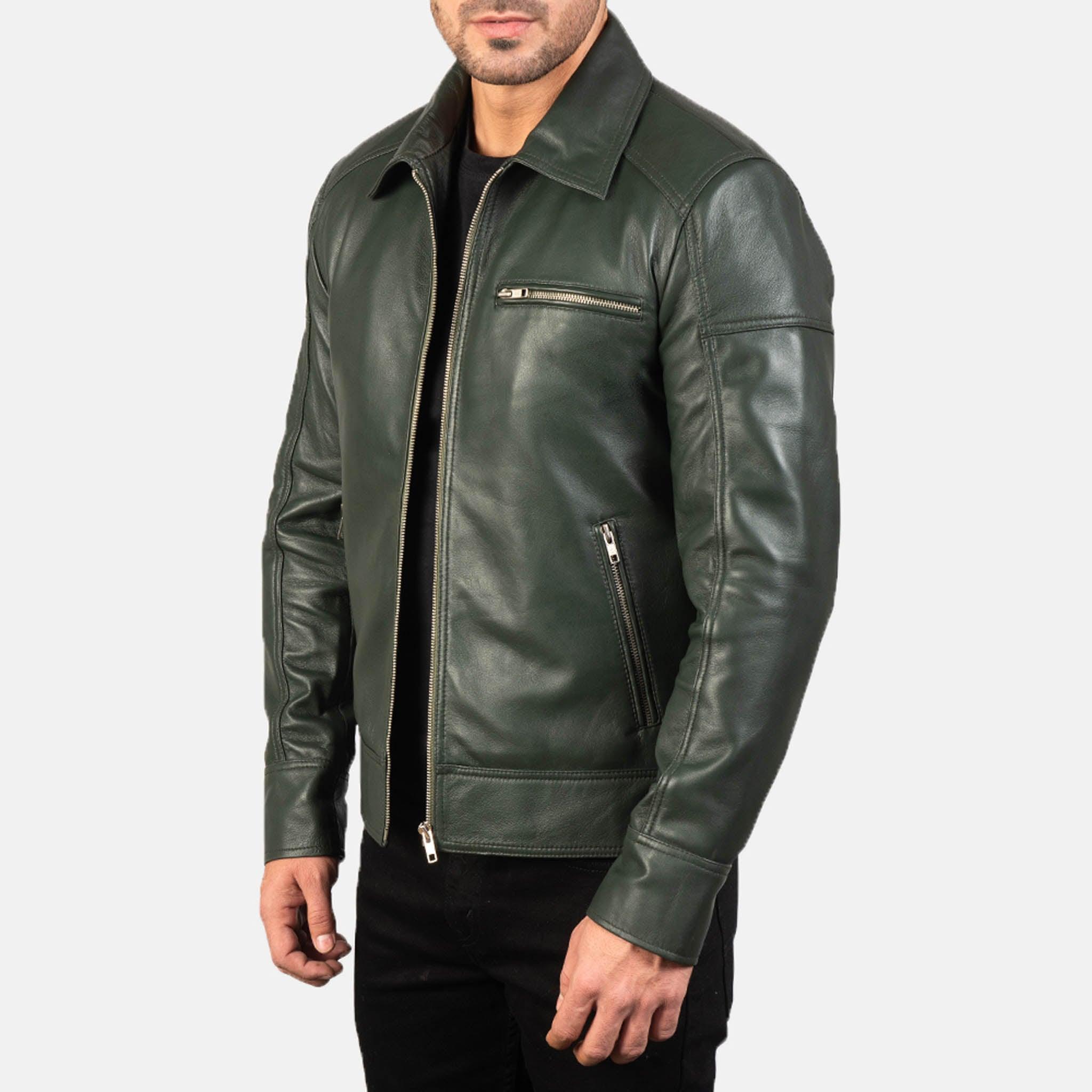 Aventra Green Leather Jacket – Bikers Sleek and Trendy with a Fresh Twist