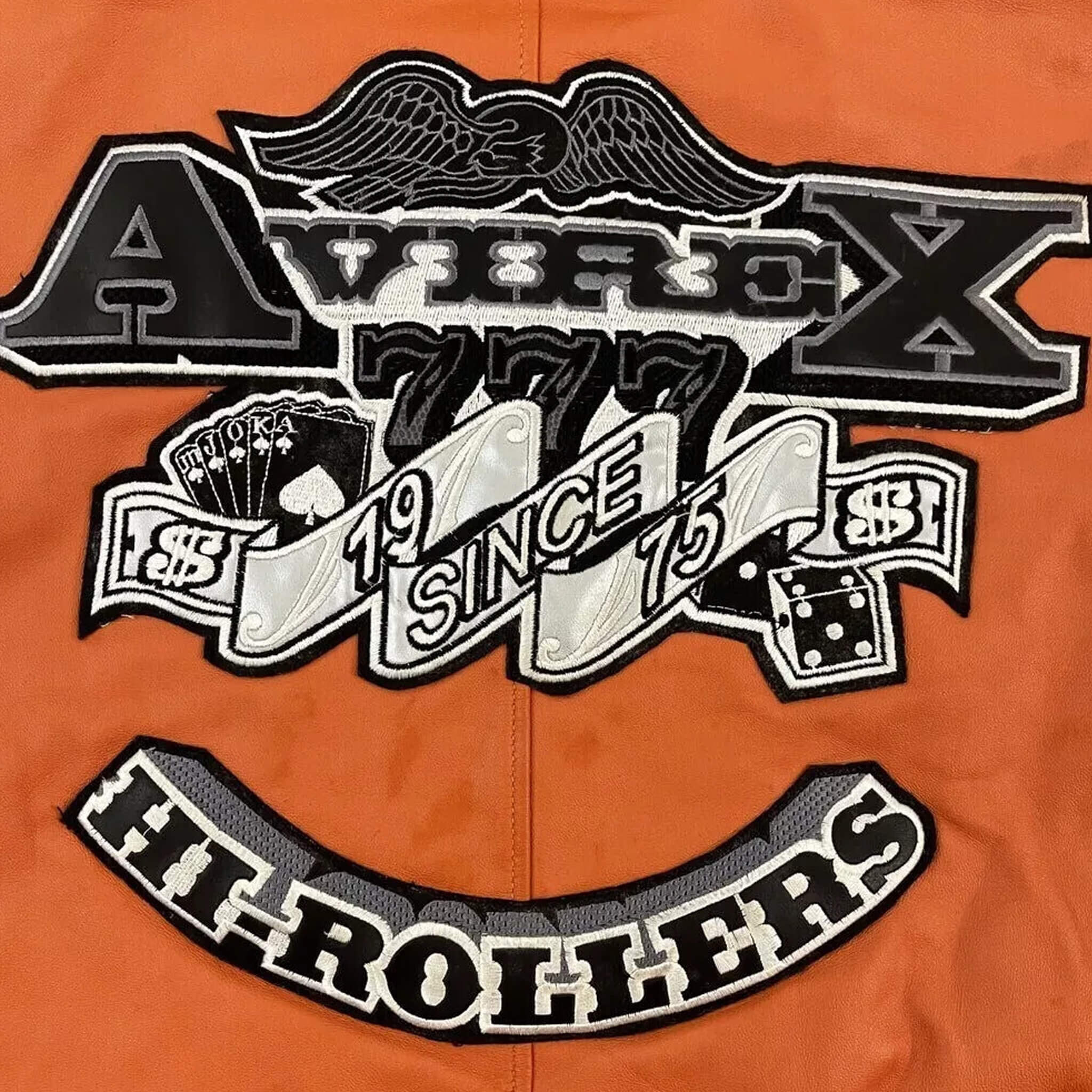 Avirex Men's Hi-Rollers Genuine Cowhide Leather Varsity Jacket