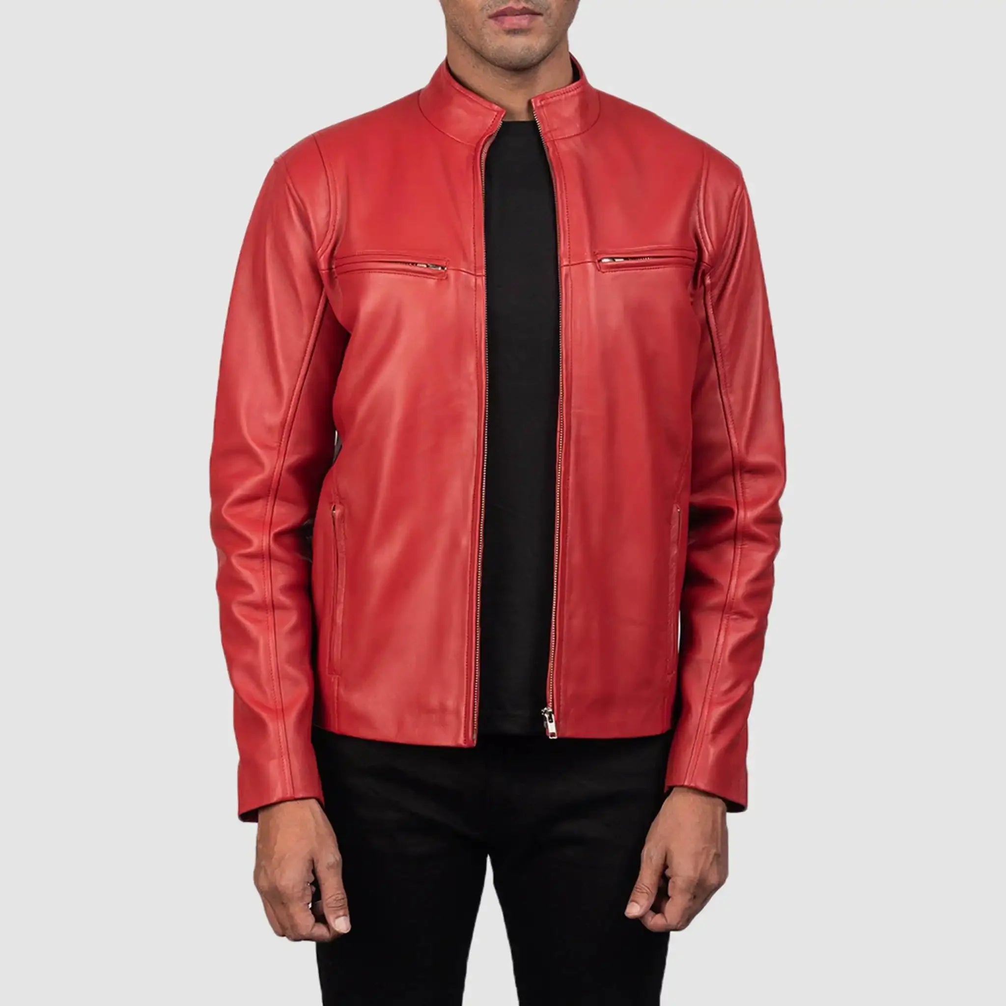 Elite Destressed Brown Leather Biker Jacket - Premium Motorcycle Style
