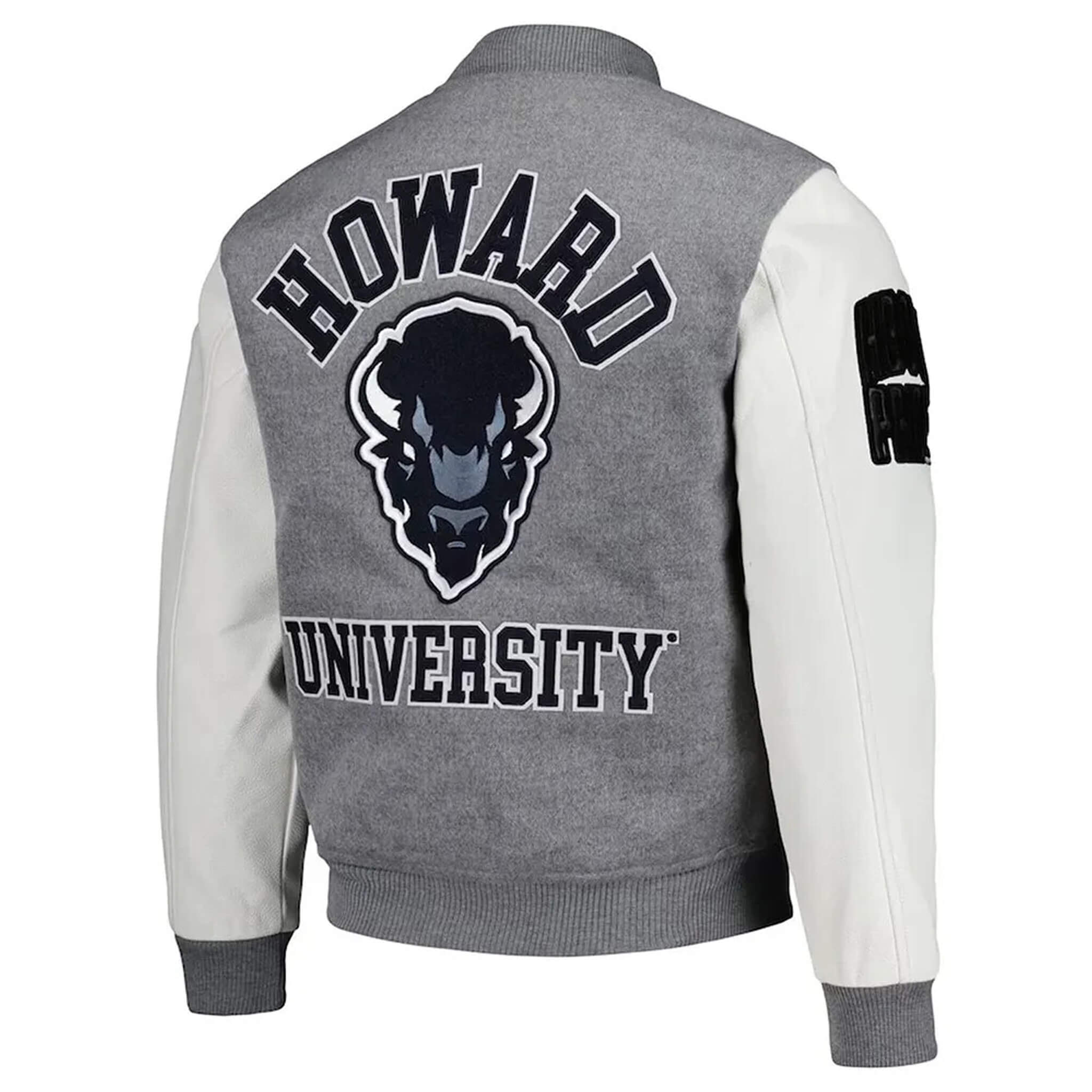 Howard Bison Gray & White Letterman Varsity Jacket