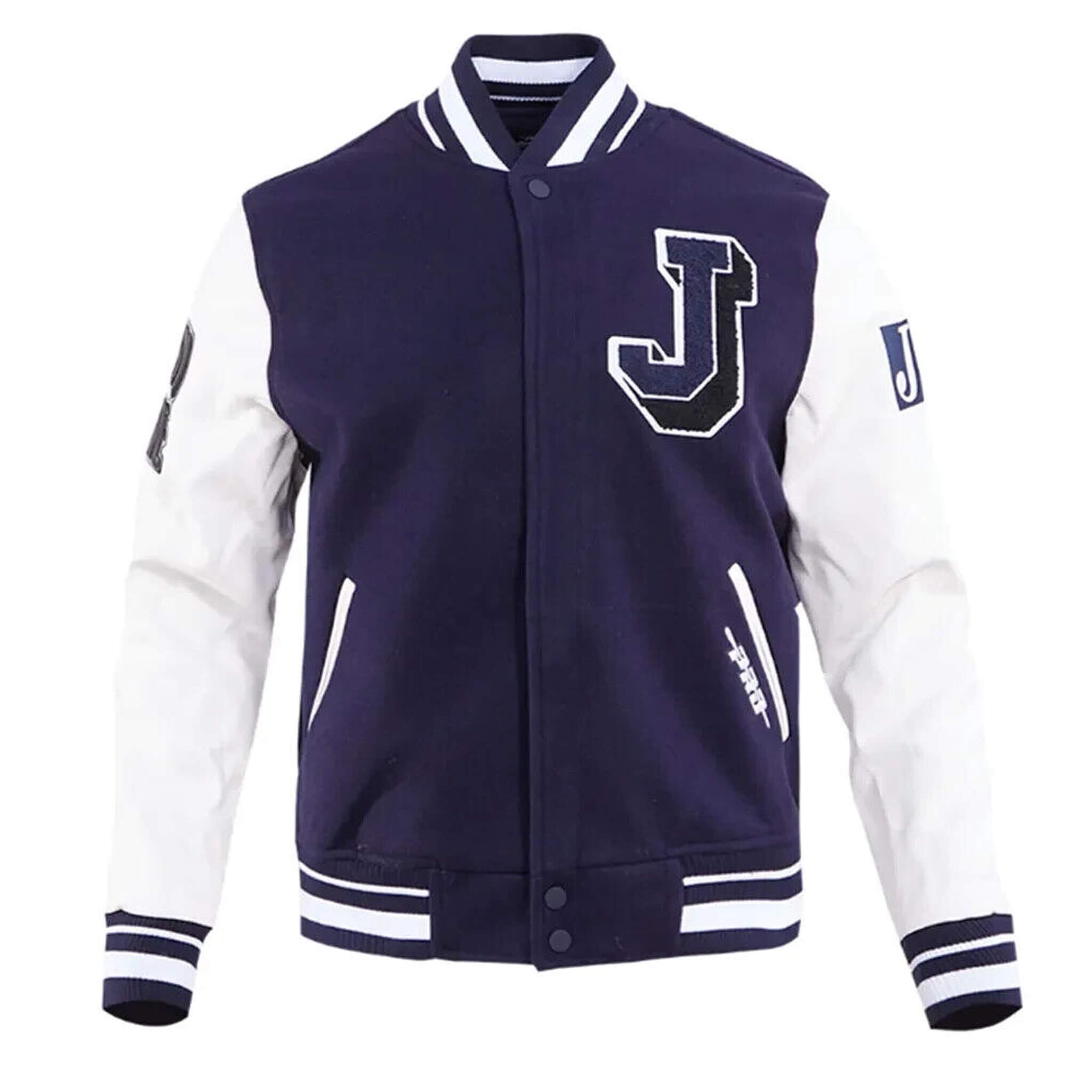 Jackson State University Varsity Jacket – Navy & White Letterman Style