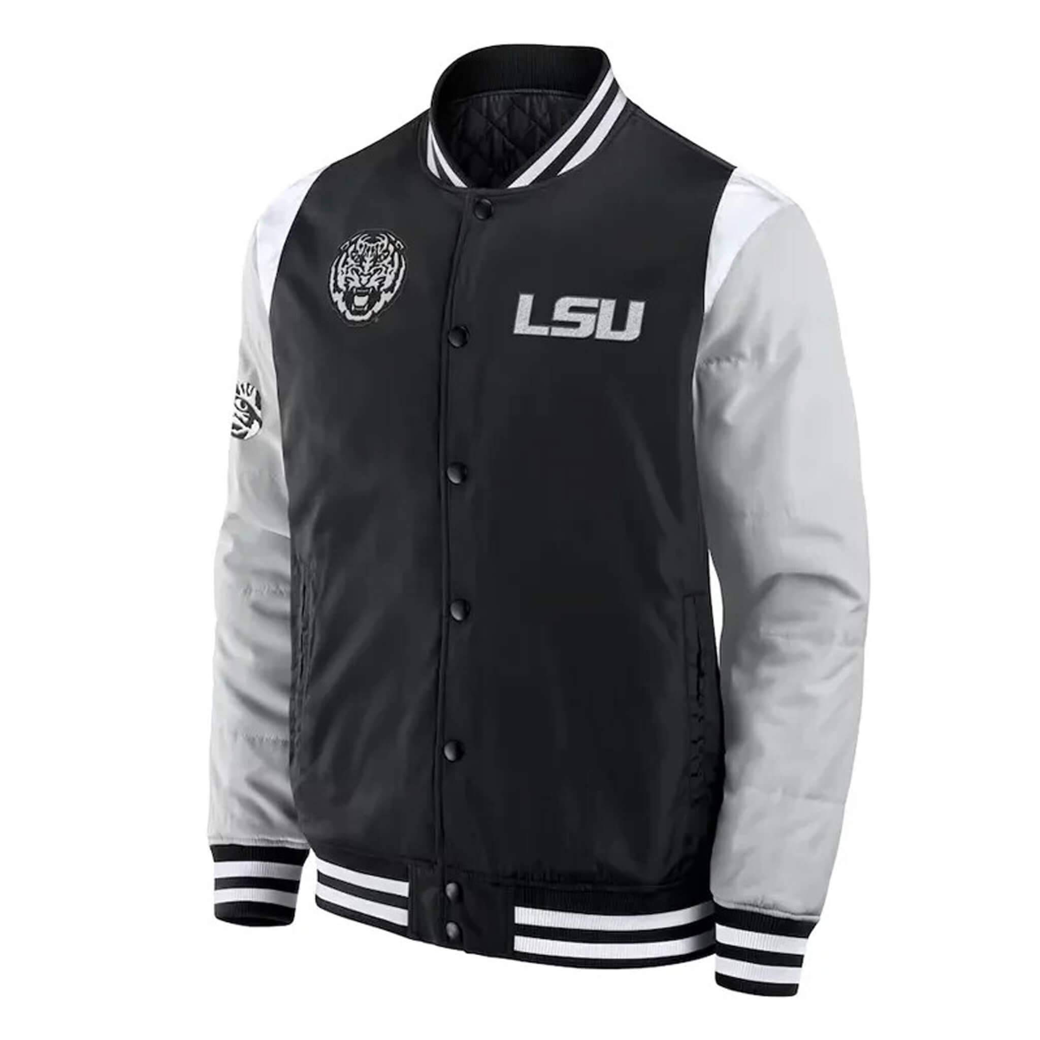 Letterman Elements Elite LSU Tigers Black & Grey Varsity Jacket