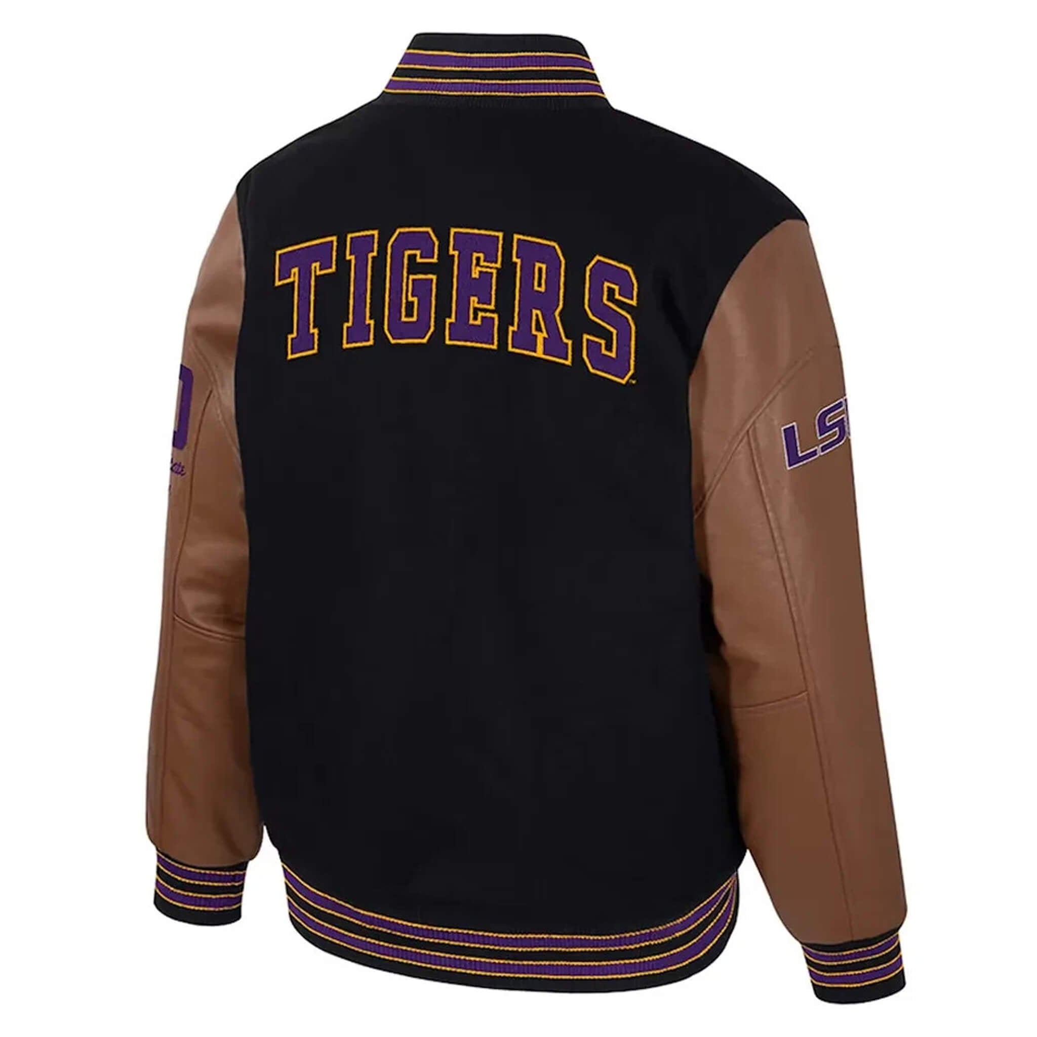 LSU Tigers Letterman Varsity Jacket – Black & Brown Classic Style