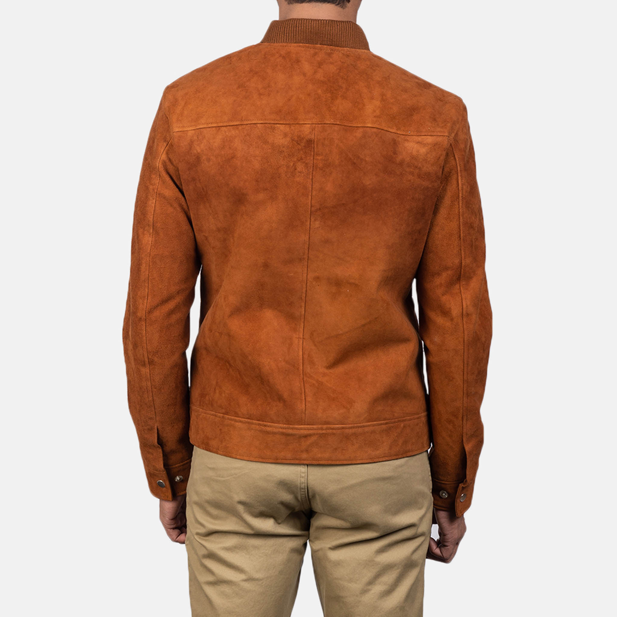 Liam Suede Bomber Jacket for Men – Elegant Tan Brown, Perfect Fit