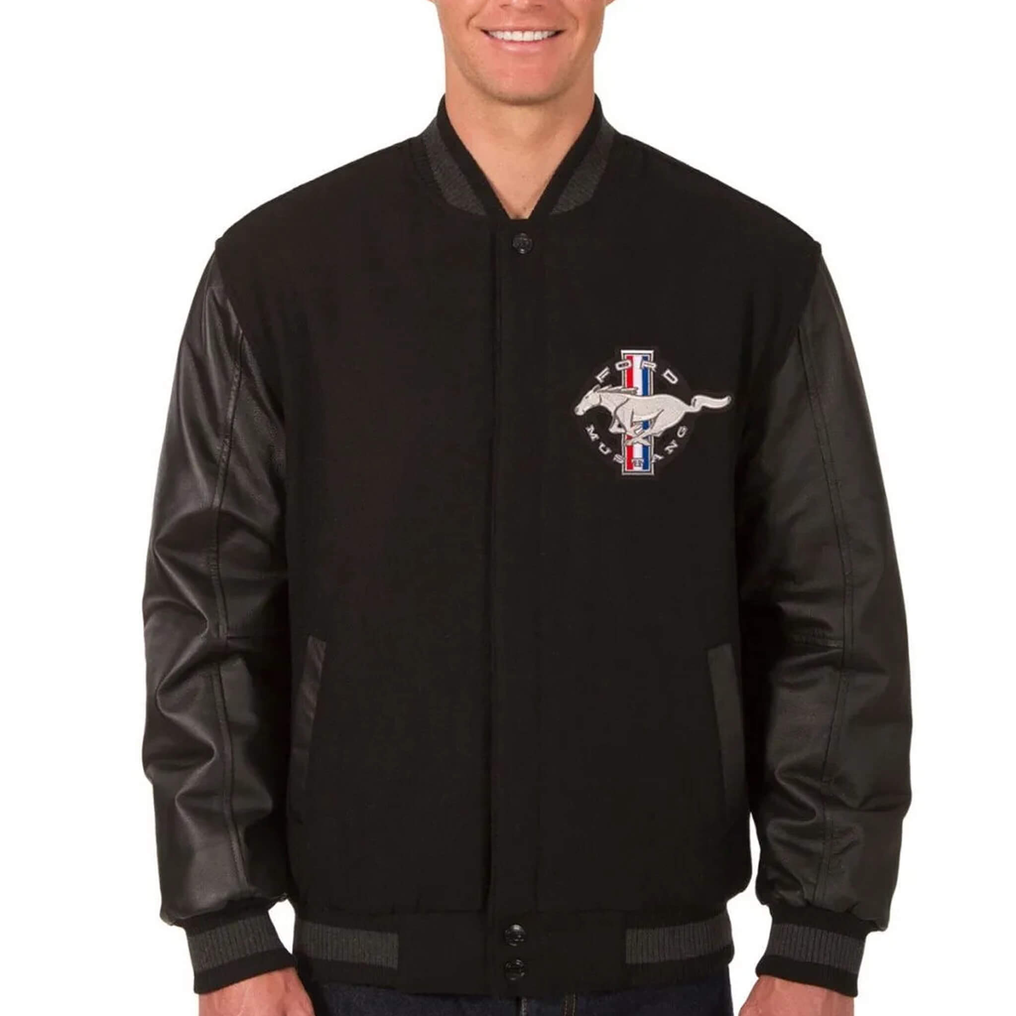 Ford Mustang Letterman Varsity Jacket-Wool body & Leather Sleeves