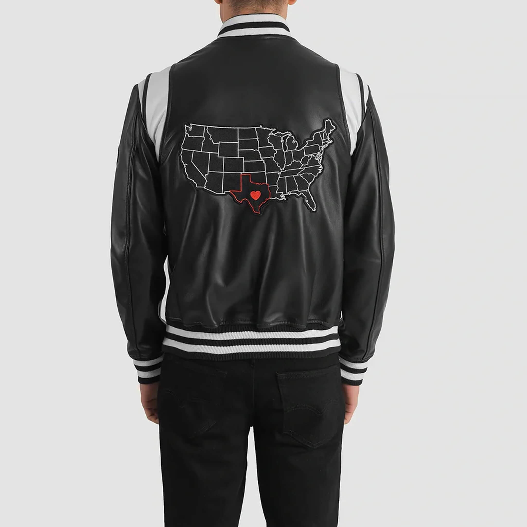 Liberte Texas Black Leather Varsity Jacket – Classic Street Style