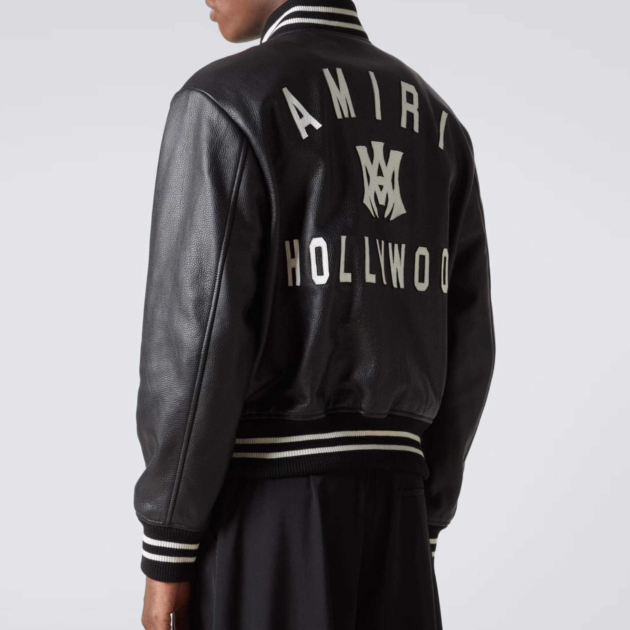 Amiri Hollywood Leather Bomber Jacket – Men’s Luxury Varsity Style